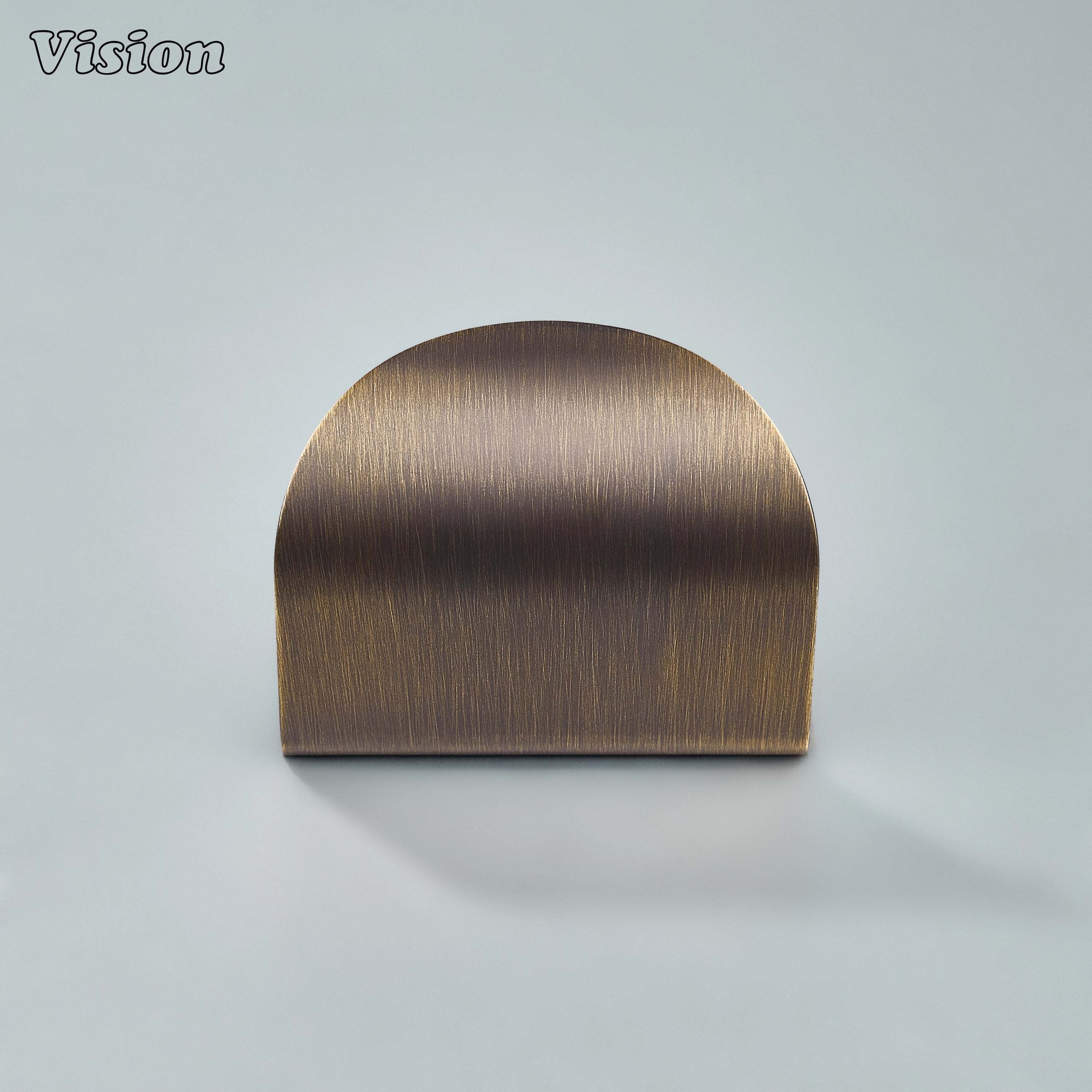Solid brass cabinet handle in Antique Bronze finish with plain curved profile for wardrobes