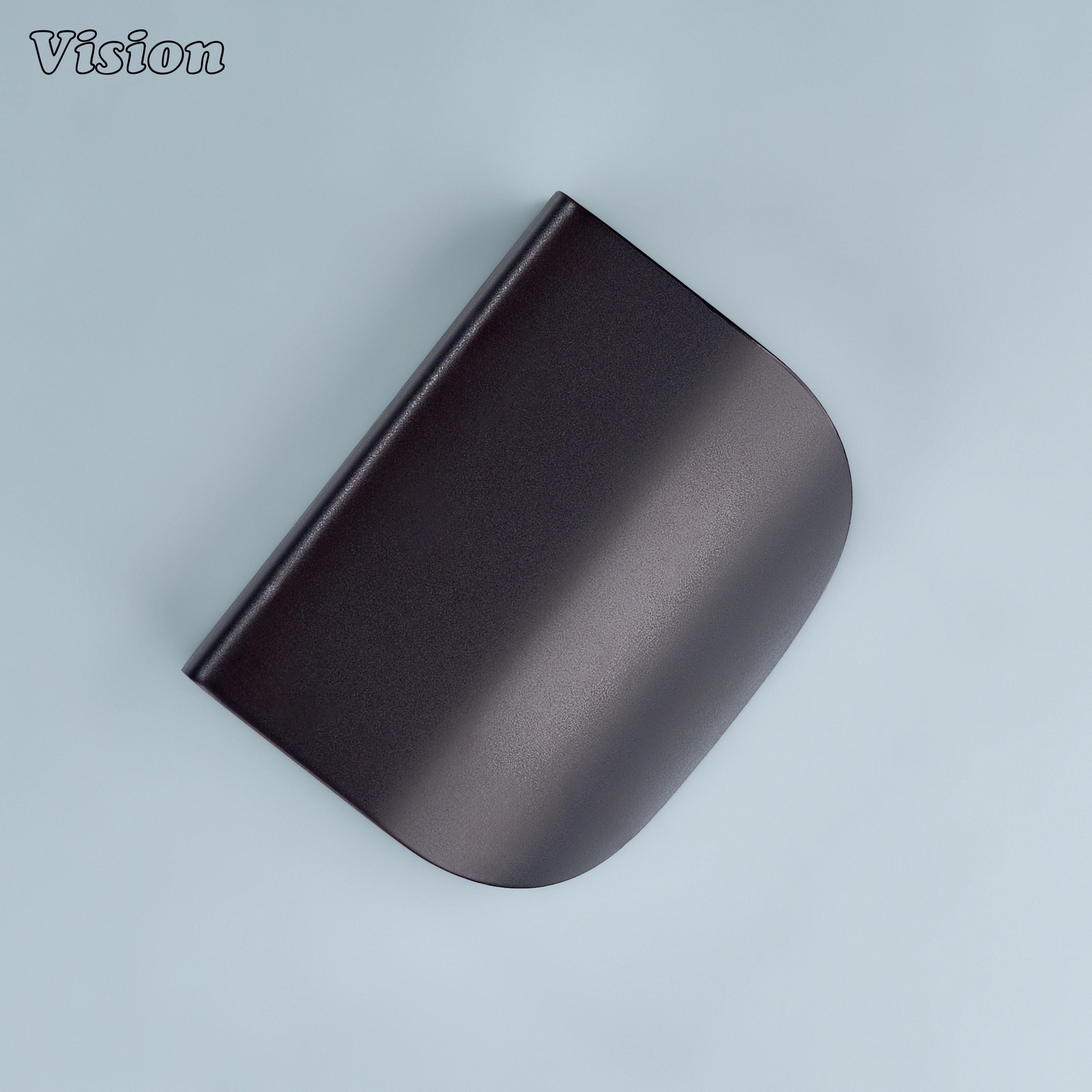 Solid brass cabinet handle in Oil Rubbed Bronze finish with plain curved profile