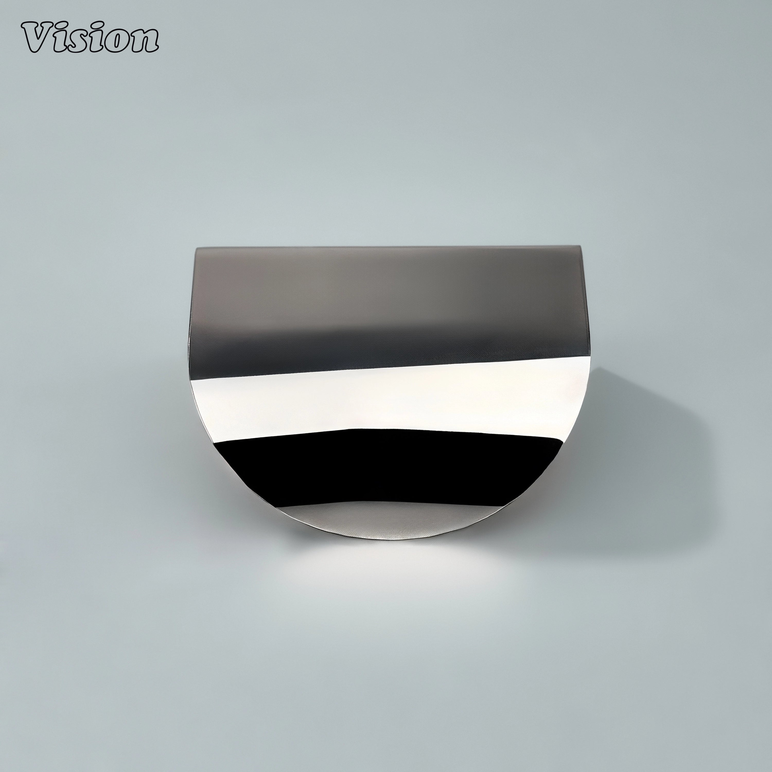 Polished Nickel cabinet handle featuring a smooth plain curved body and round edges for furniture