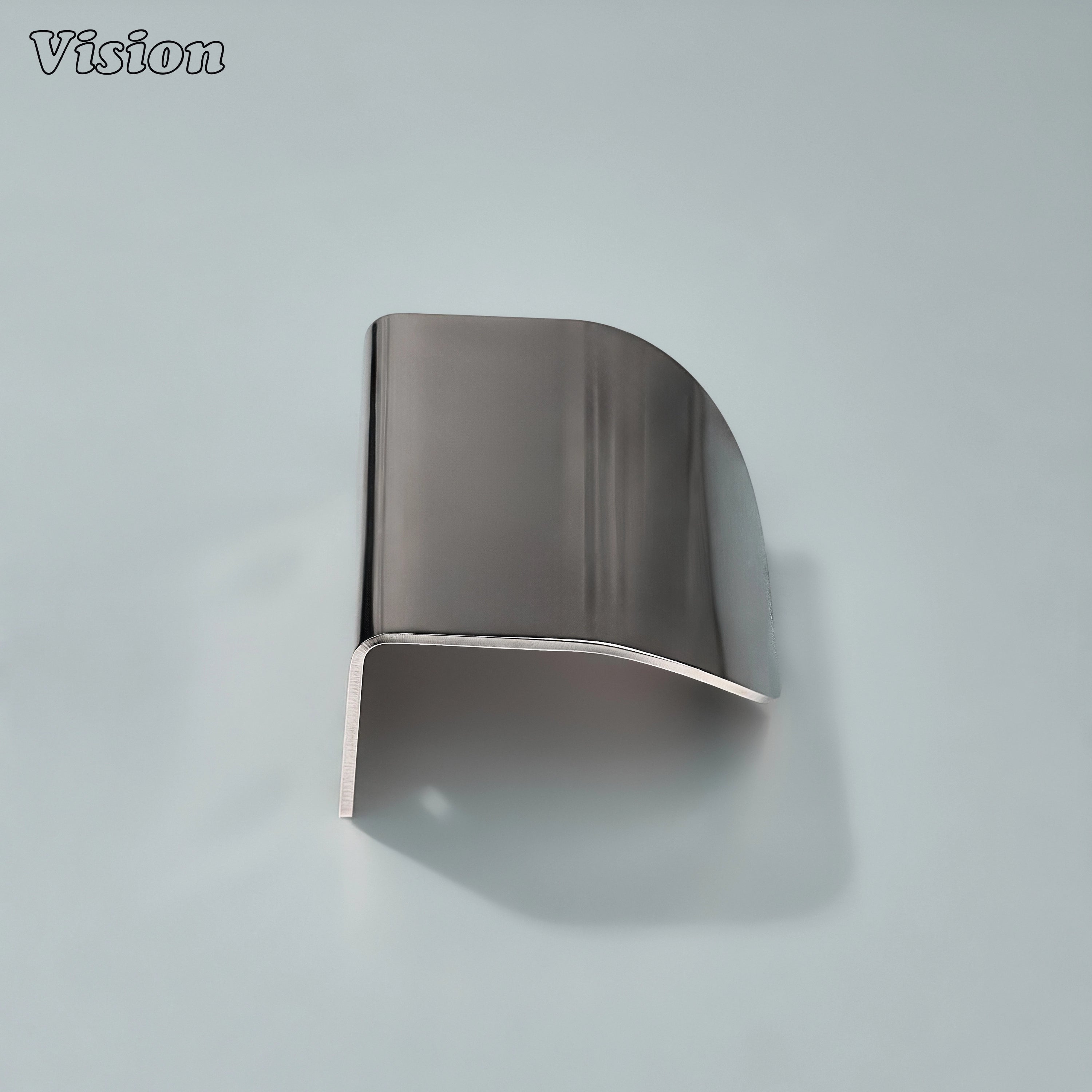 Solid brass cabinet handle in Polished Nickel finish with plain curved profile for wardrobes