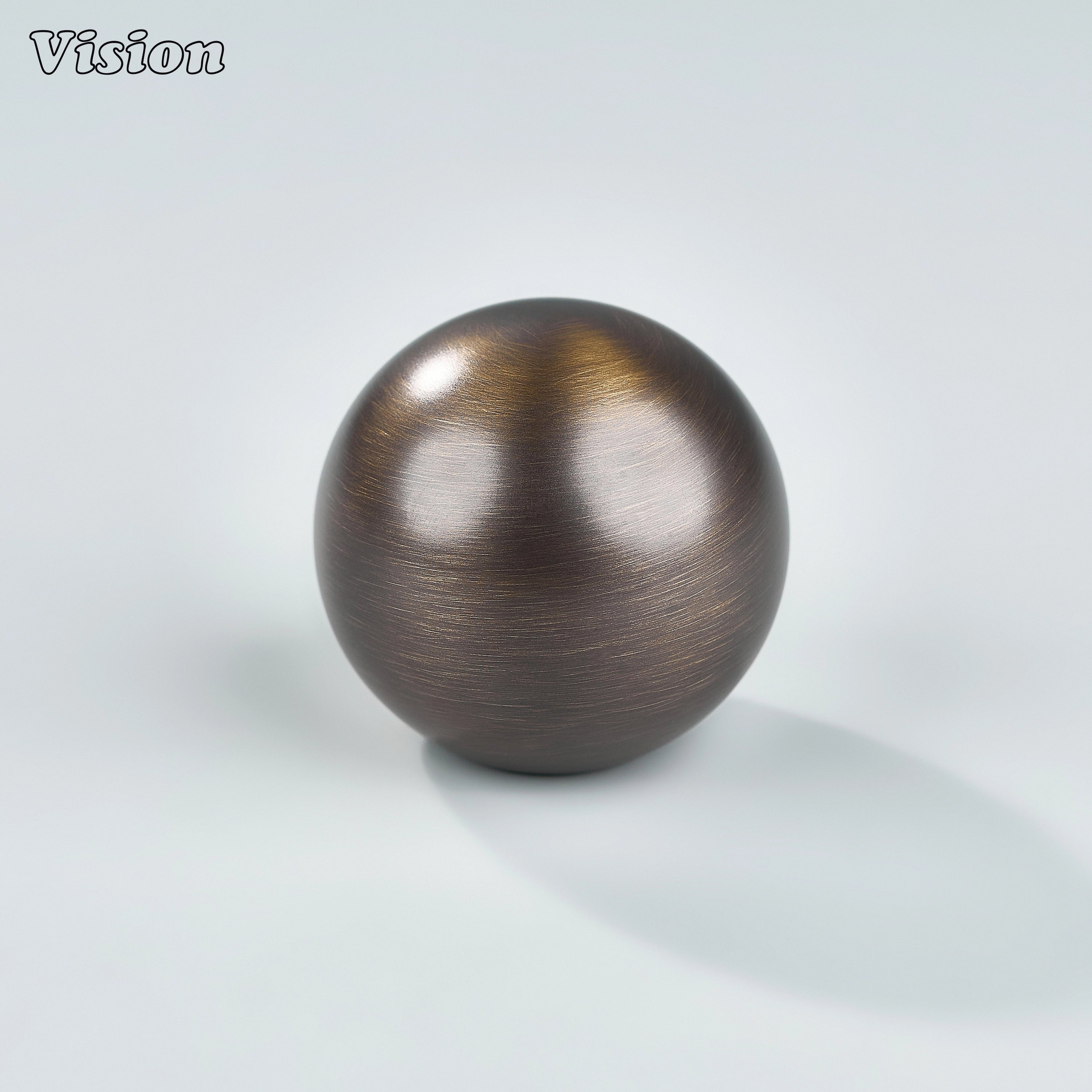 Solid brass cabinet knob with plain round ball profile in Antique Bronze for kitchen cabinets