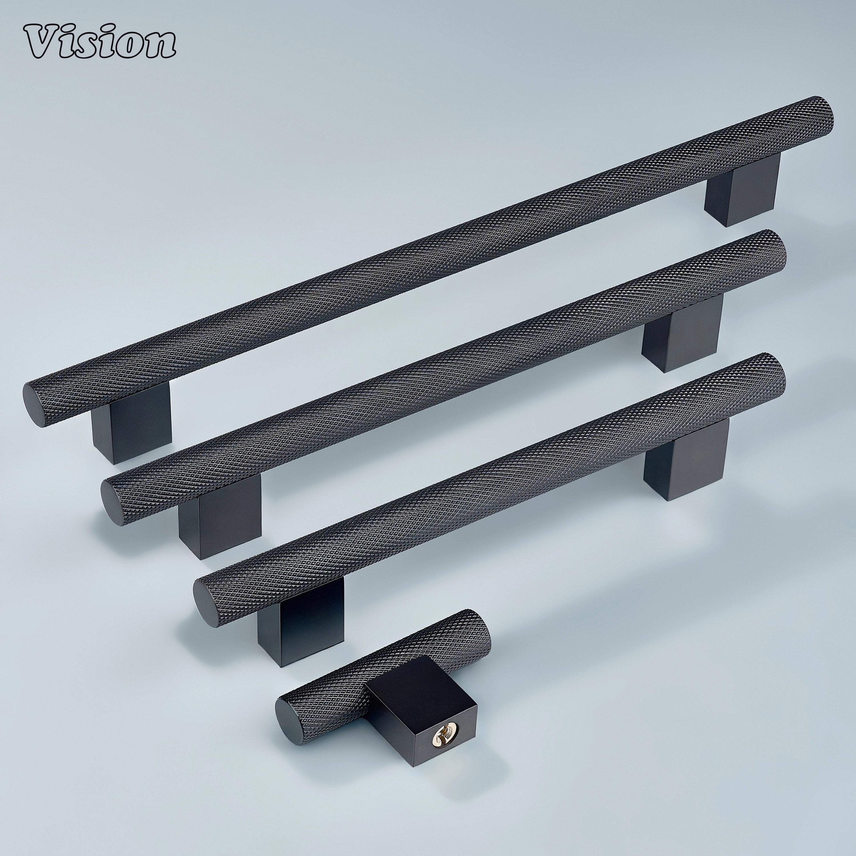 Oil Rubbed Bronze knurled brass cabinet handle for kitchen cabinets