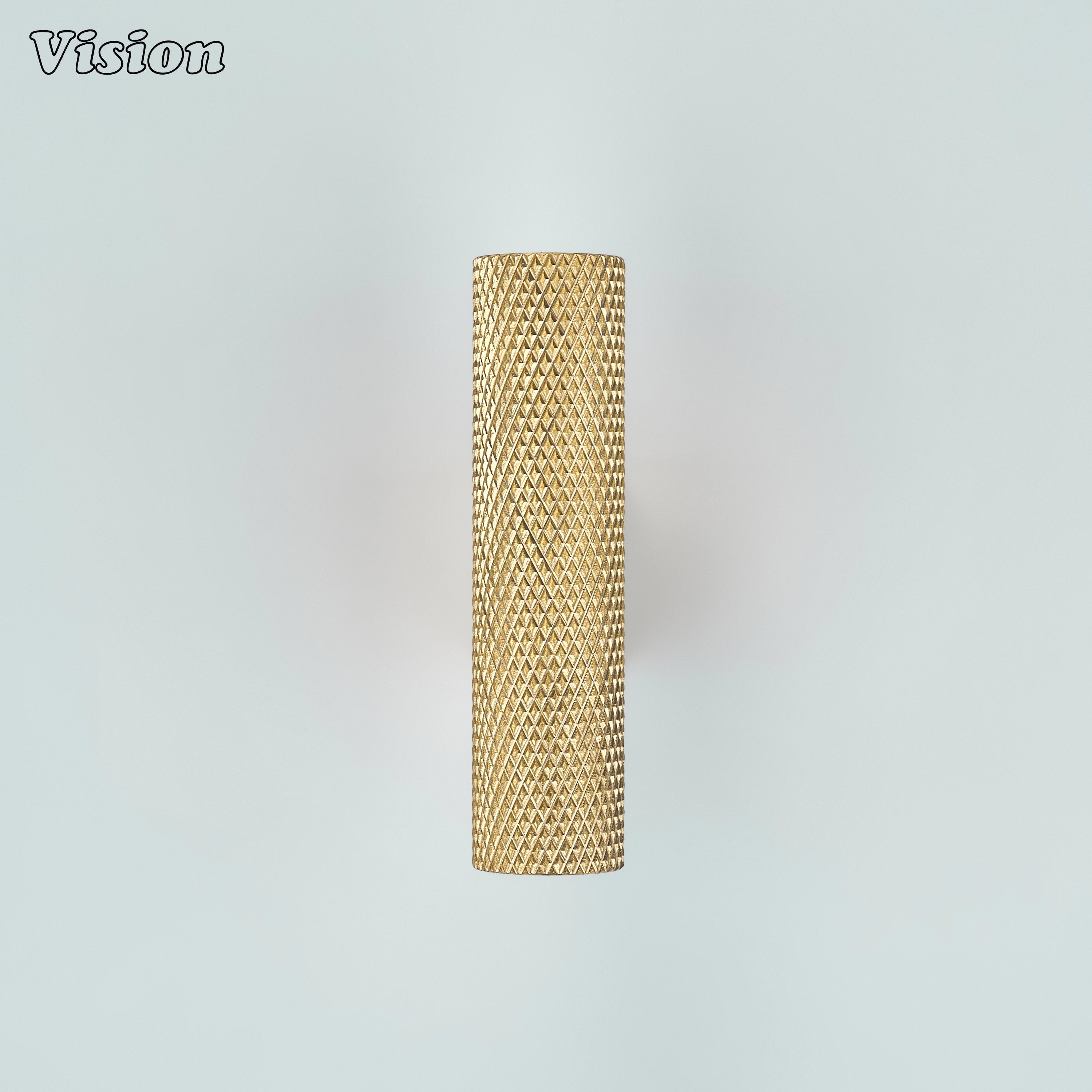 Knurled cabinet t-knob in Gold finish with solid square leg for furniture storage