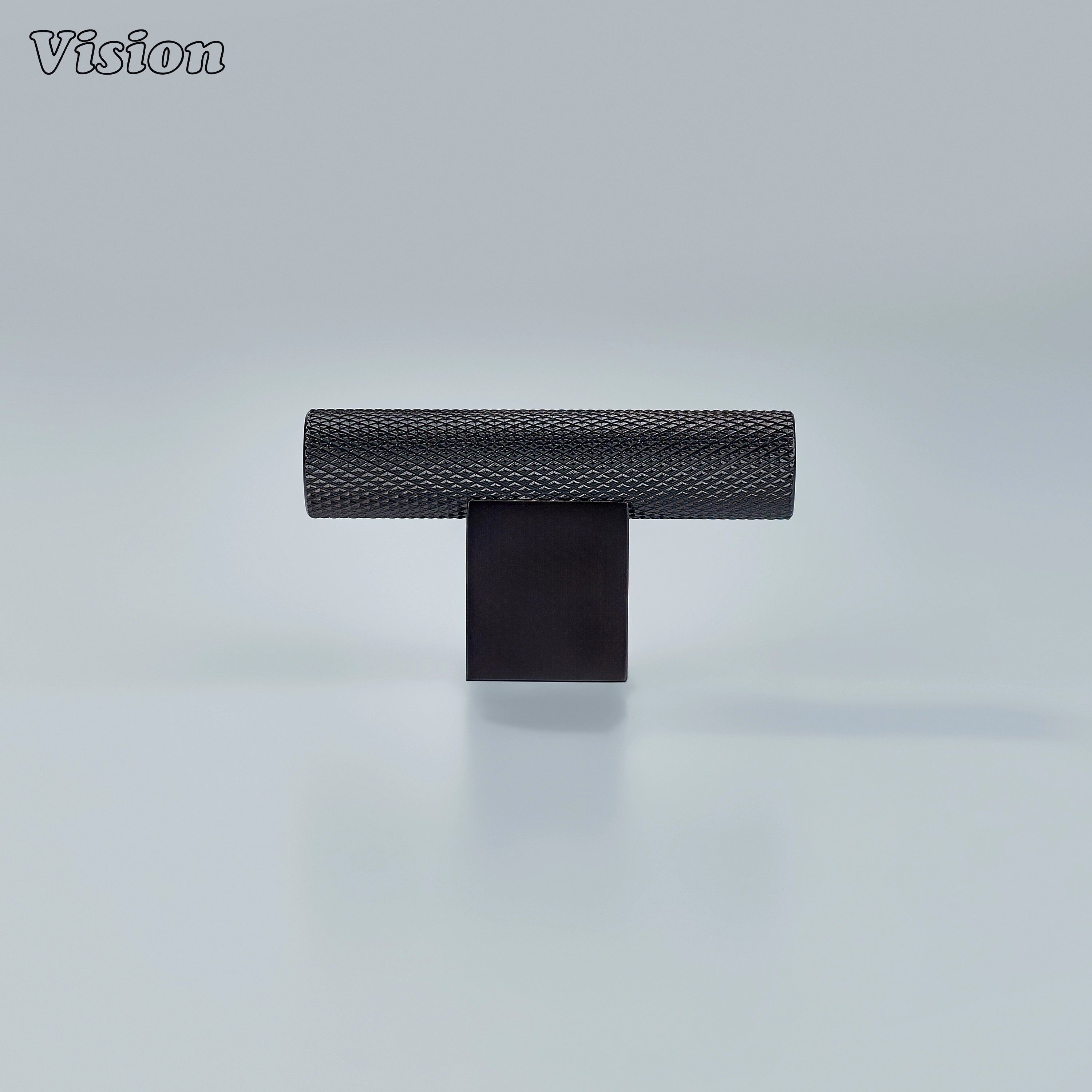 Oil rubbed bronze knurled T-knob featuring squared leg for classic drawers.