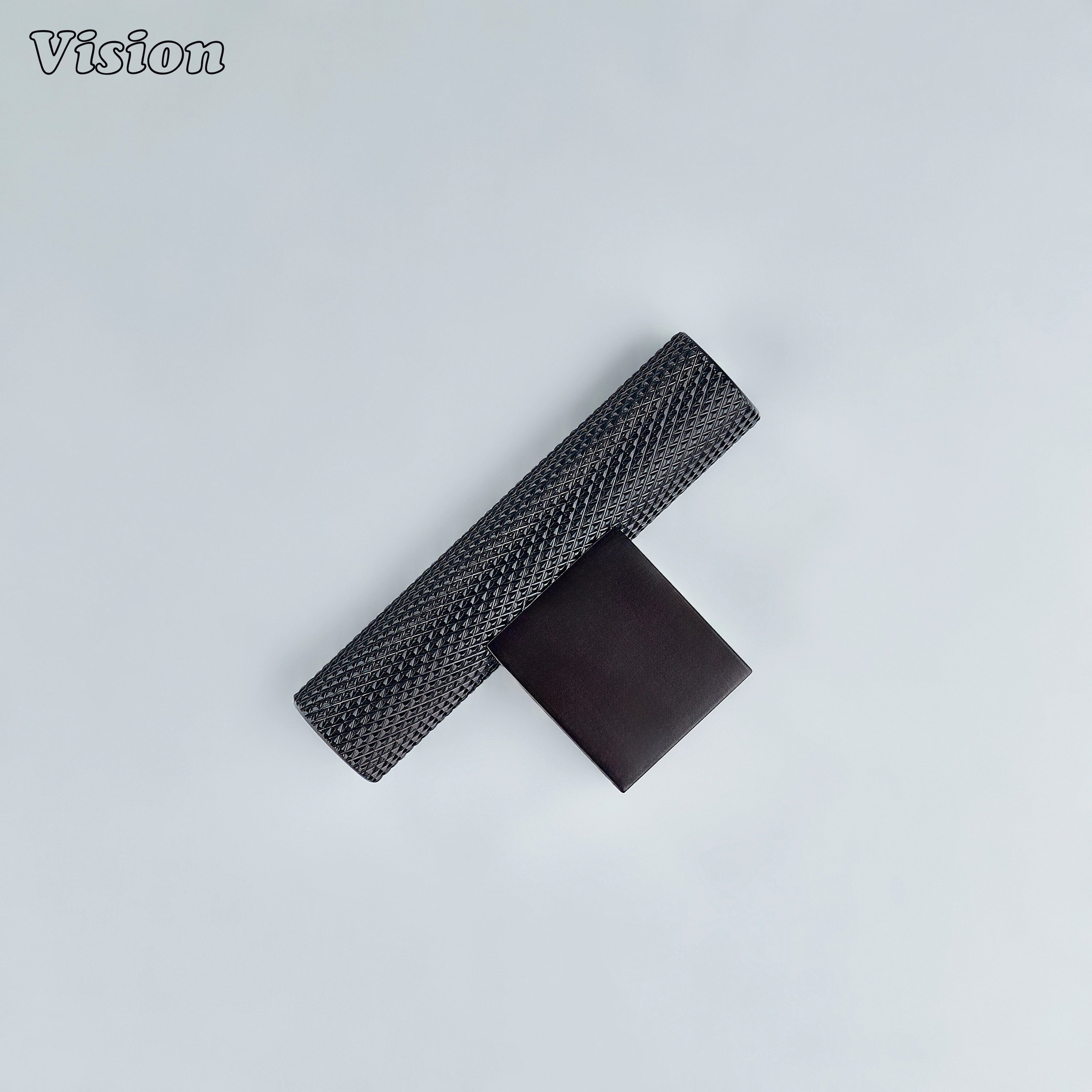 Delta textured oil rubbed bronze T-knob with squared leg for kitchen cabinets.
