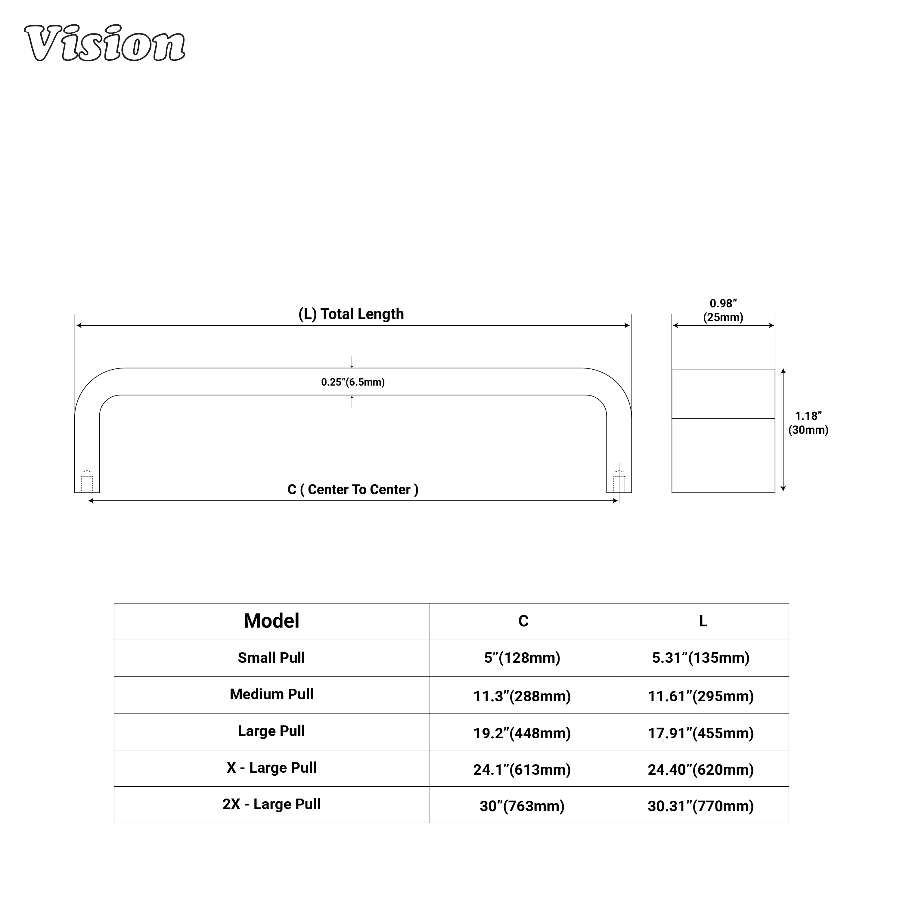 Smooth Gunmetal cabinet handle designed for residential furniture