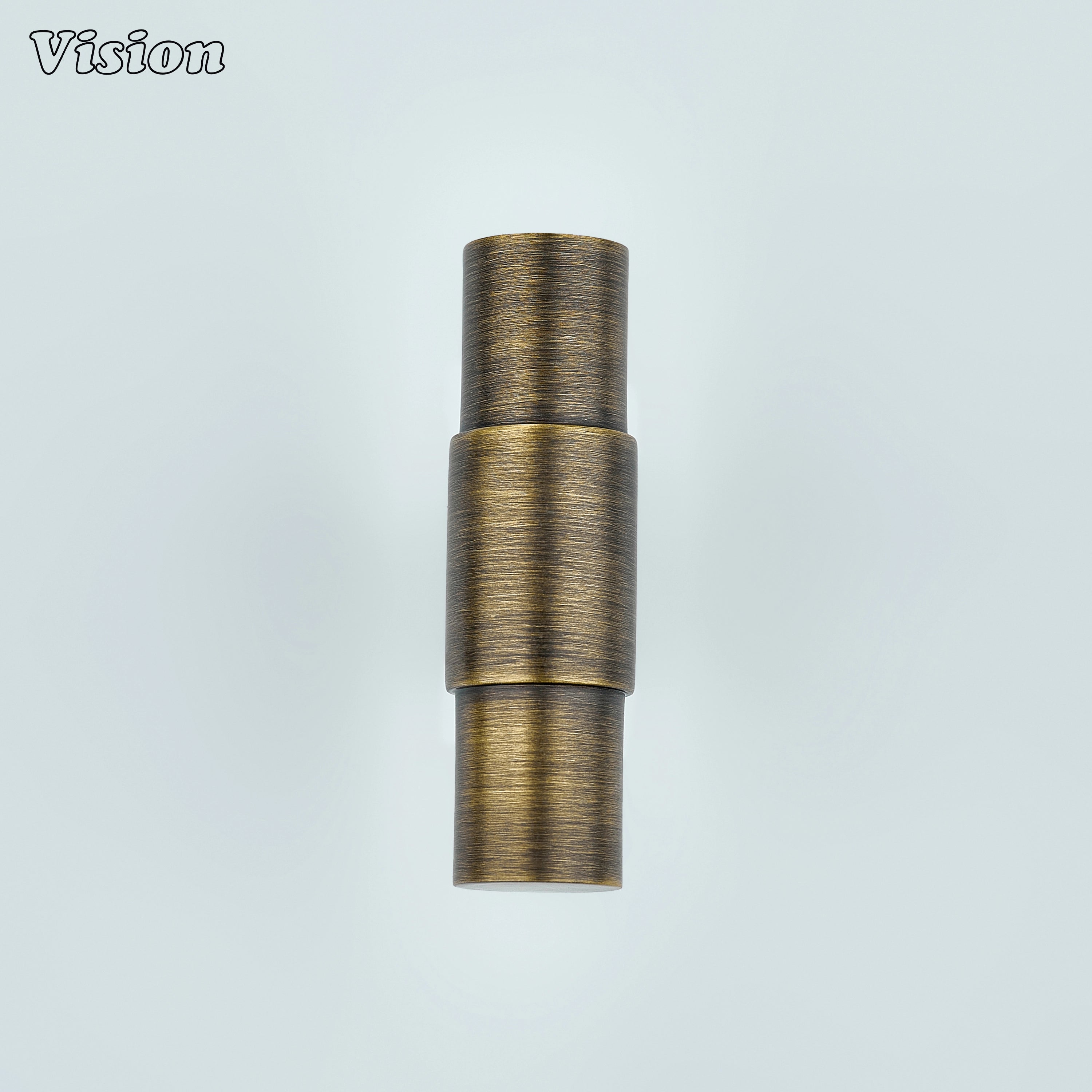 Antique Bronze furniture knob with round cylindrical bar and stepped ring