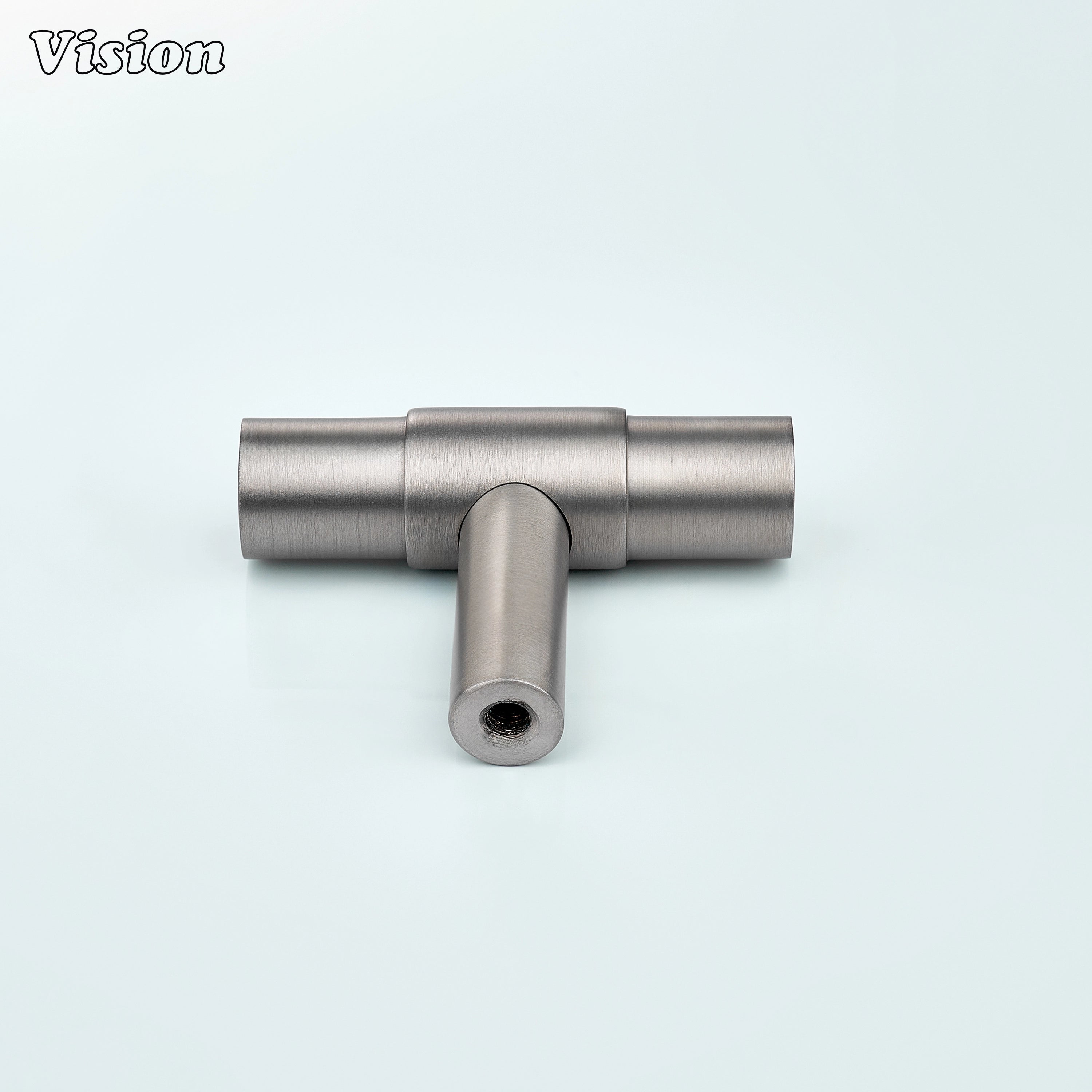 Silver cabinet hardware t-knob with plain cylindrical design for drawers