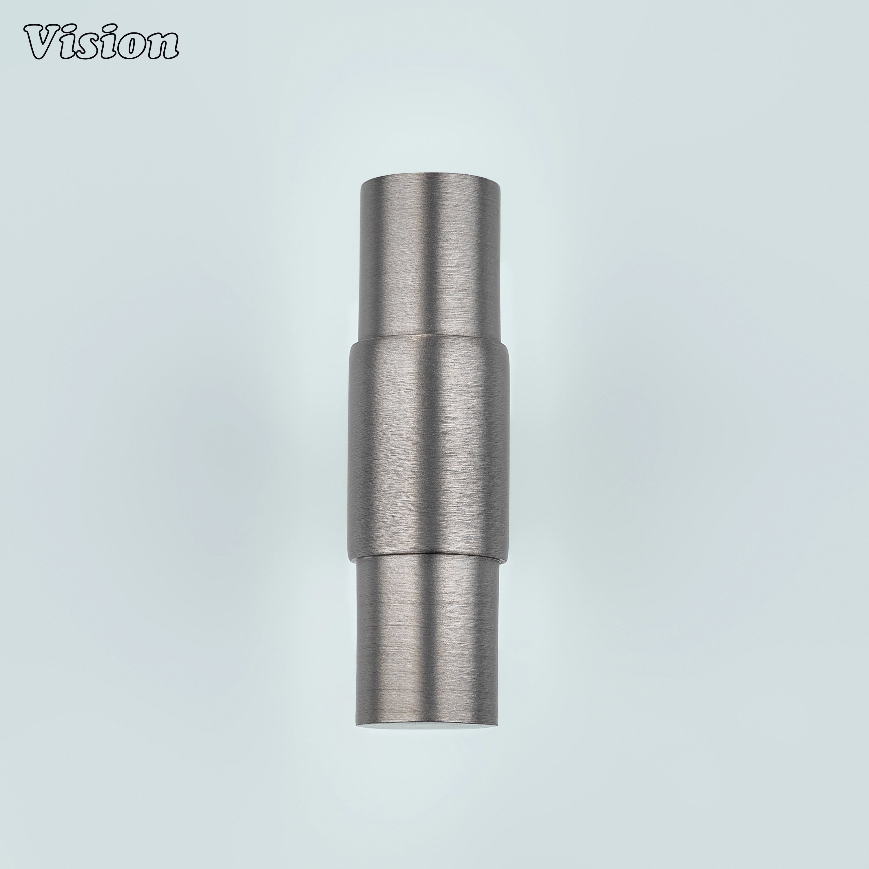 Silver furniture knob with clean round profile and stepped ring detail