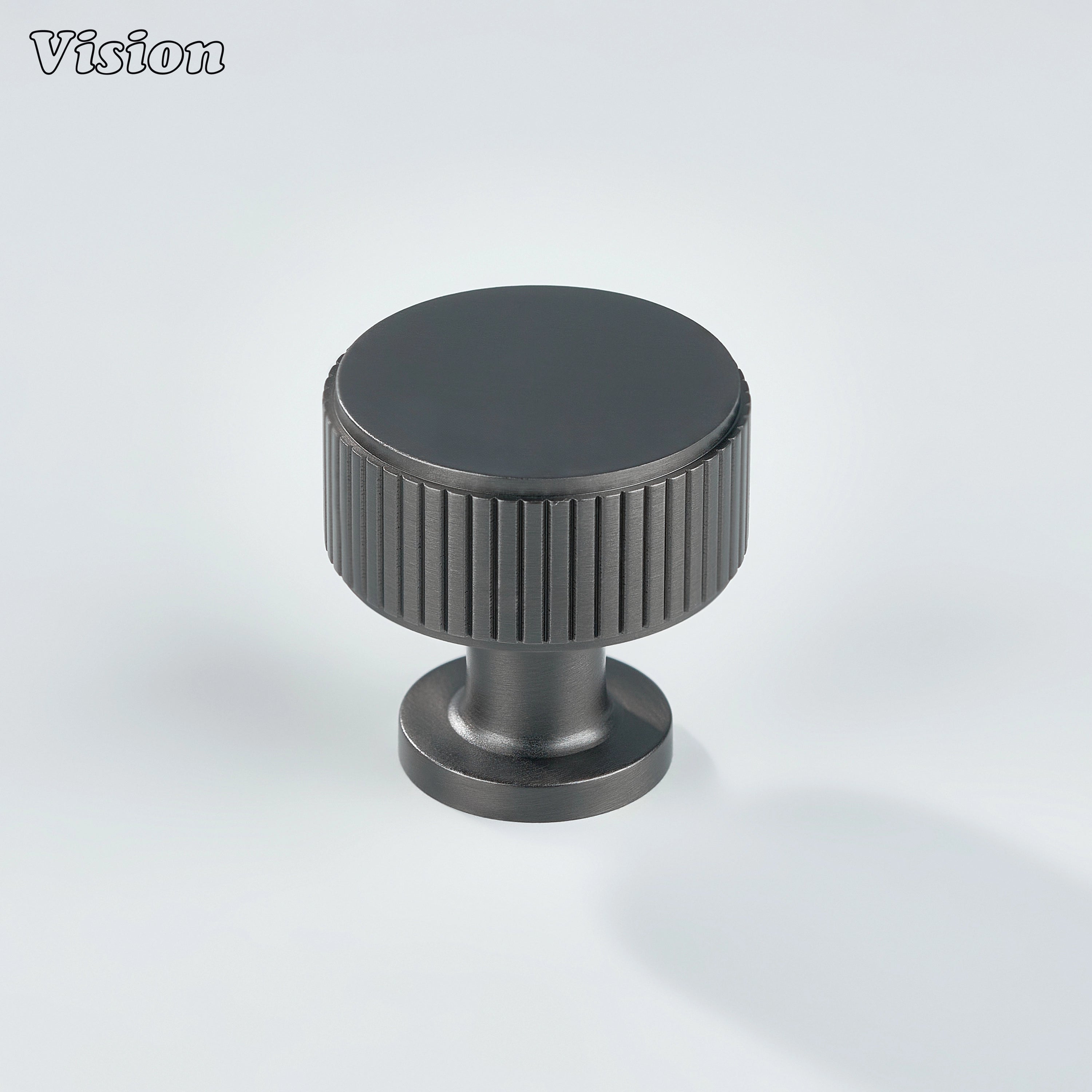 Premium Gunmetal linear knurled cabinet knob for contemporary furniture drawers