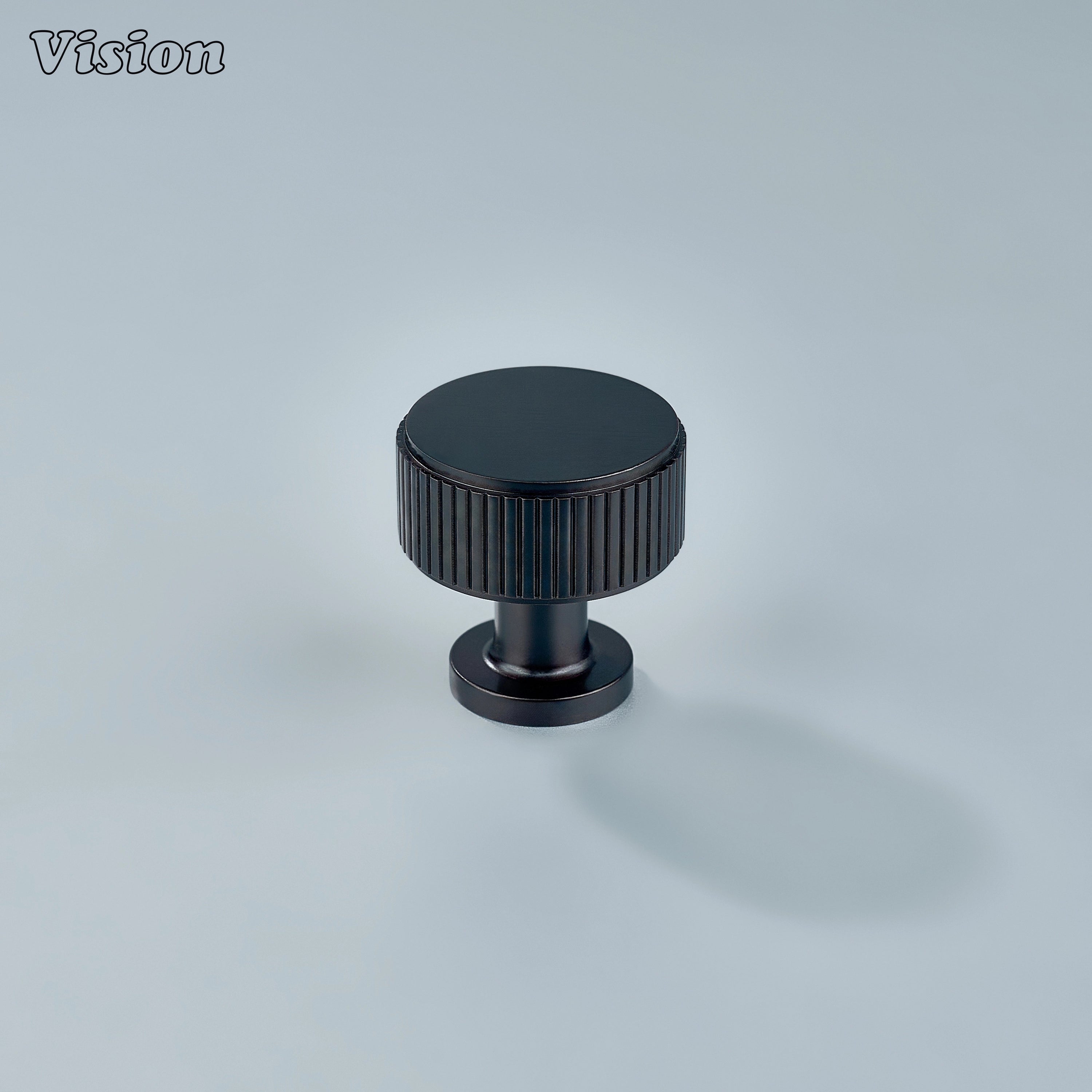 Premium Oil Rubbed Bronze linear knurled cabinet knob with round profile for furniture
