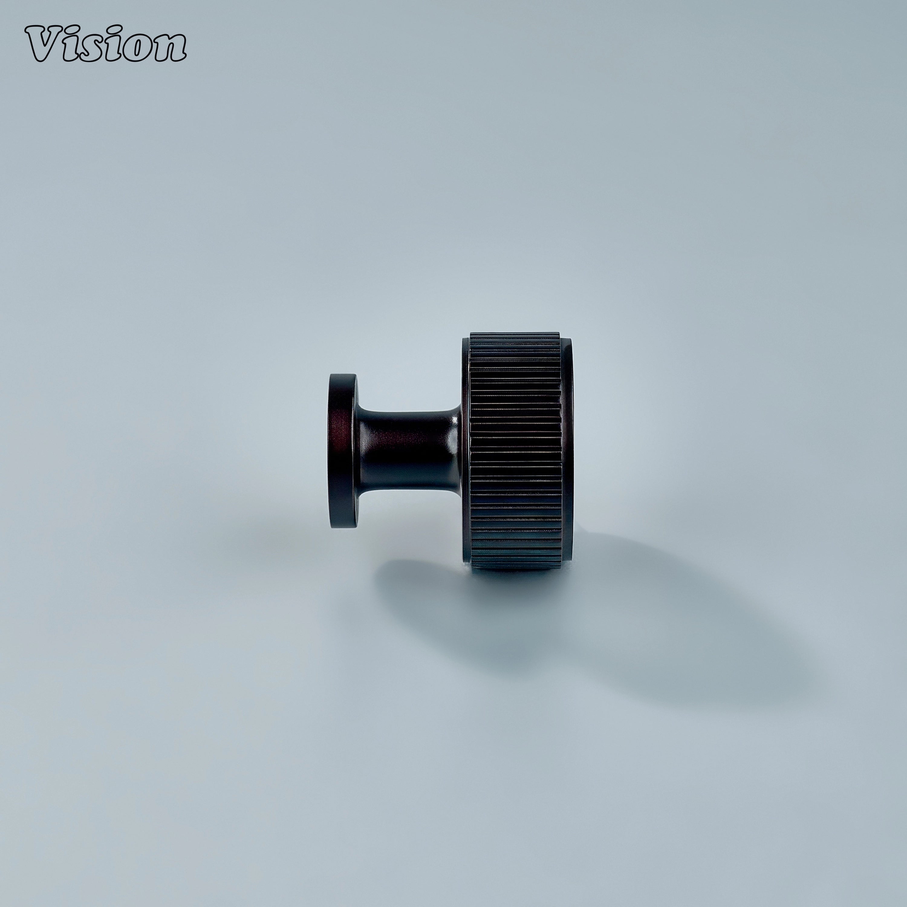 Solid brass round cabinet knob in Oil Rubbed Bronze with knurled detailing for drawers