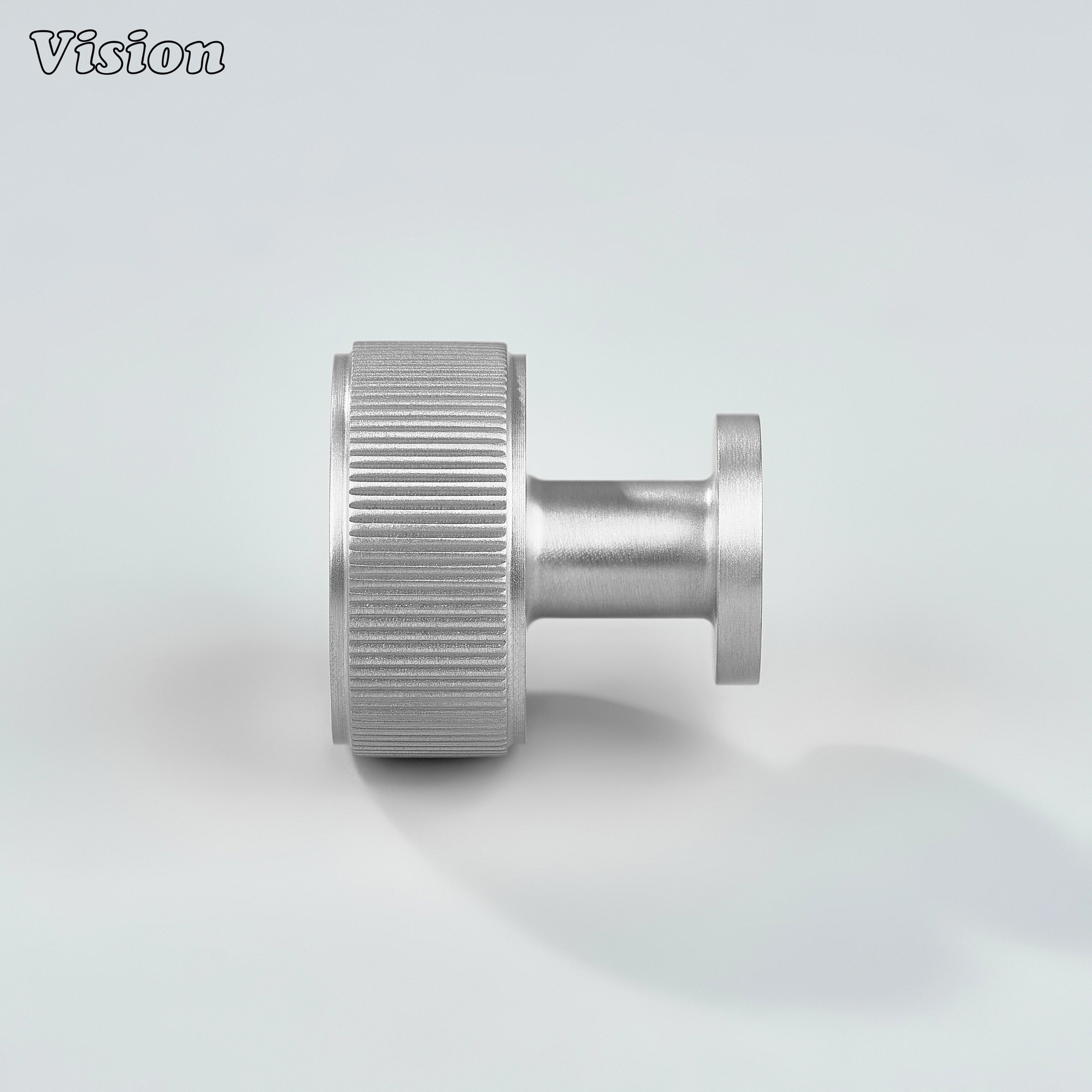 Silver finished linear knurled brass cabinet knob for modern interior furniture
