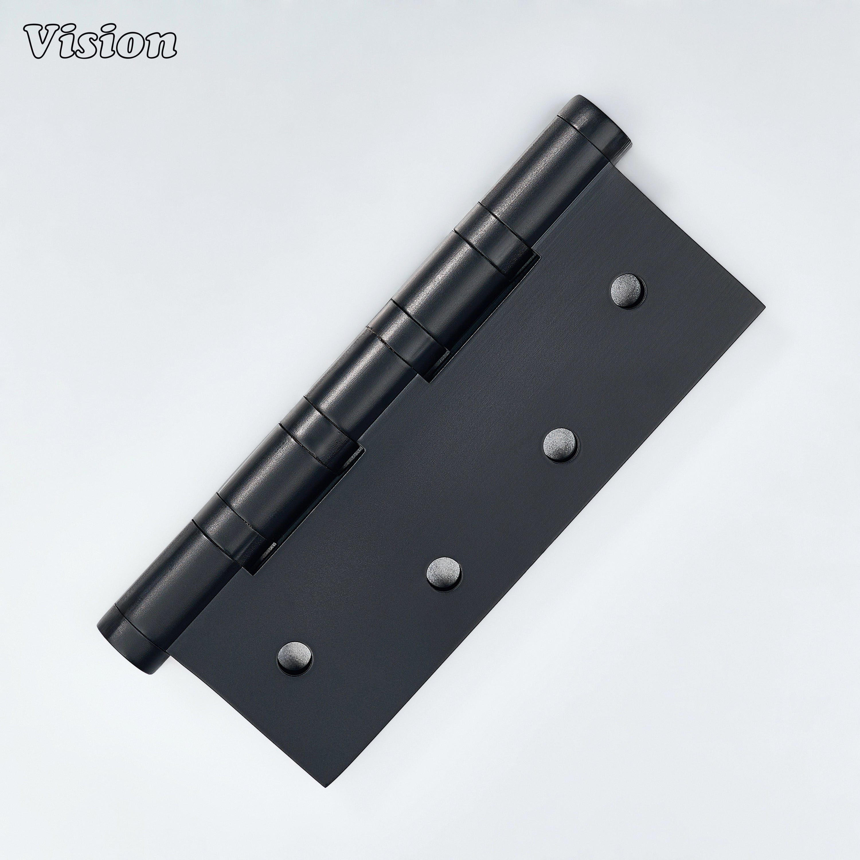 Black bearing brass door hinge with rectangular design for residential interiors
