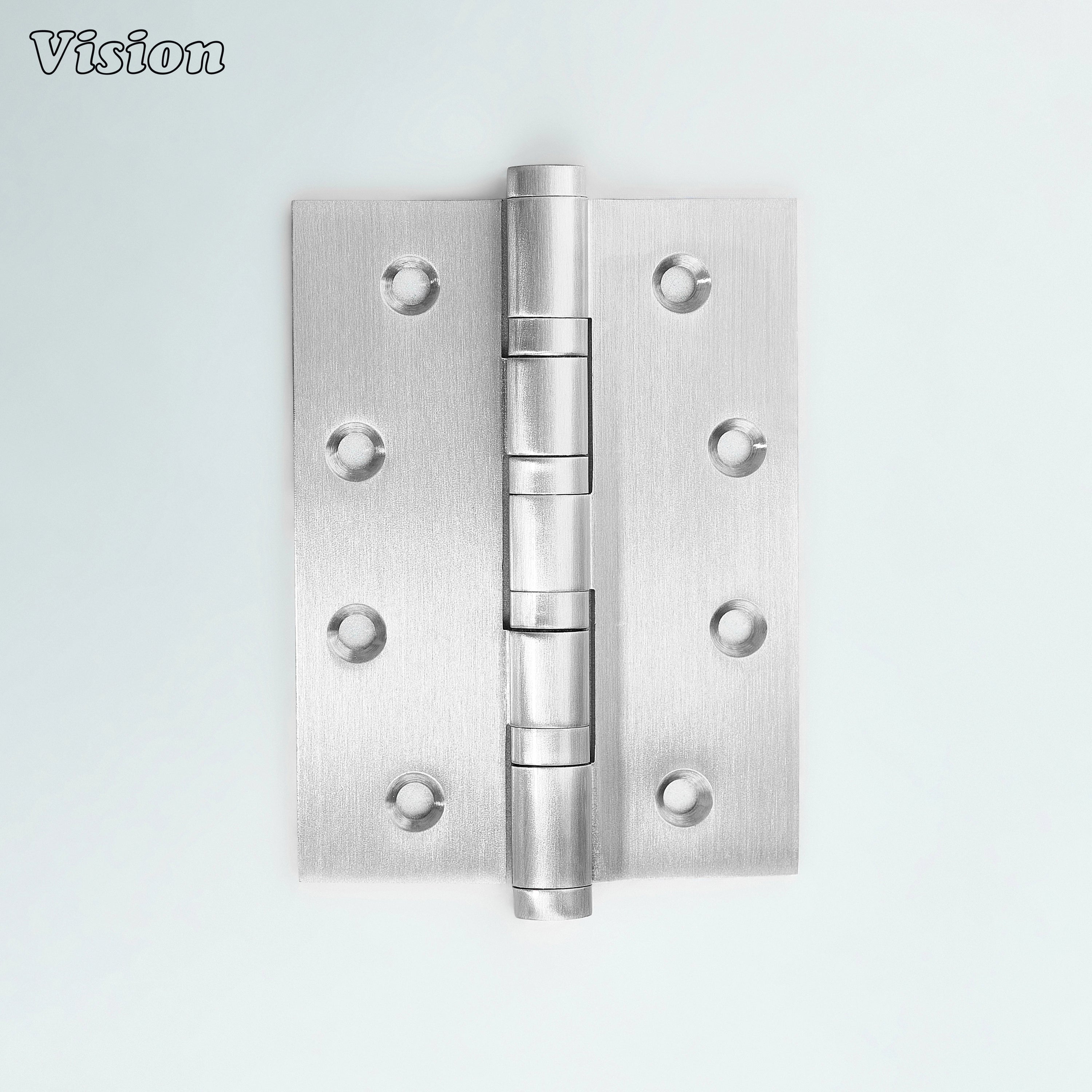 Silver bearing brass door hinge with rectangular design for residential interiors