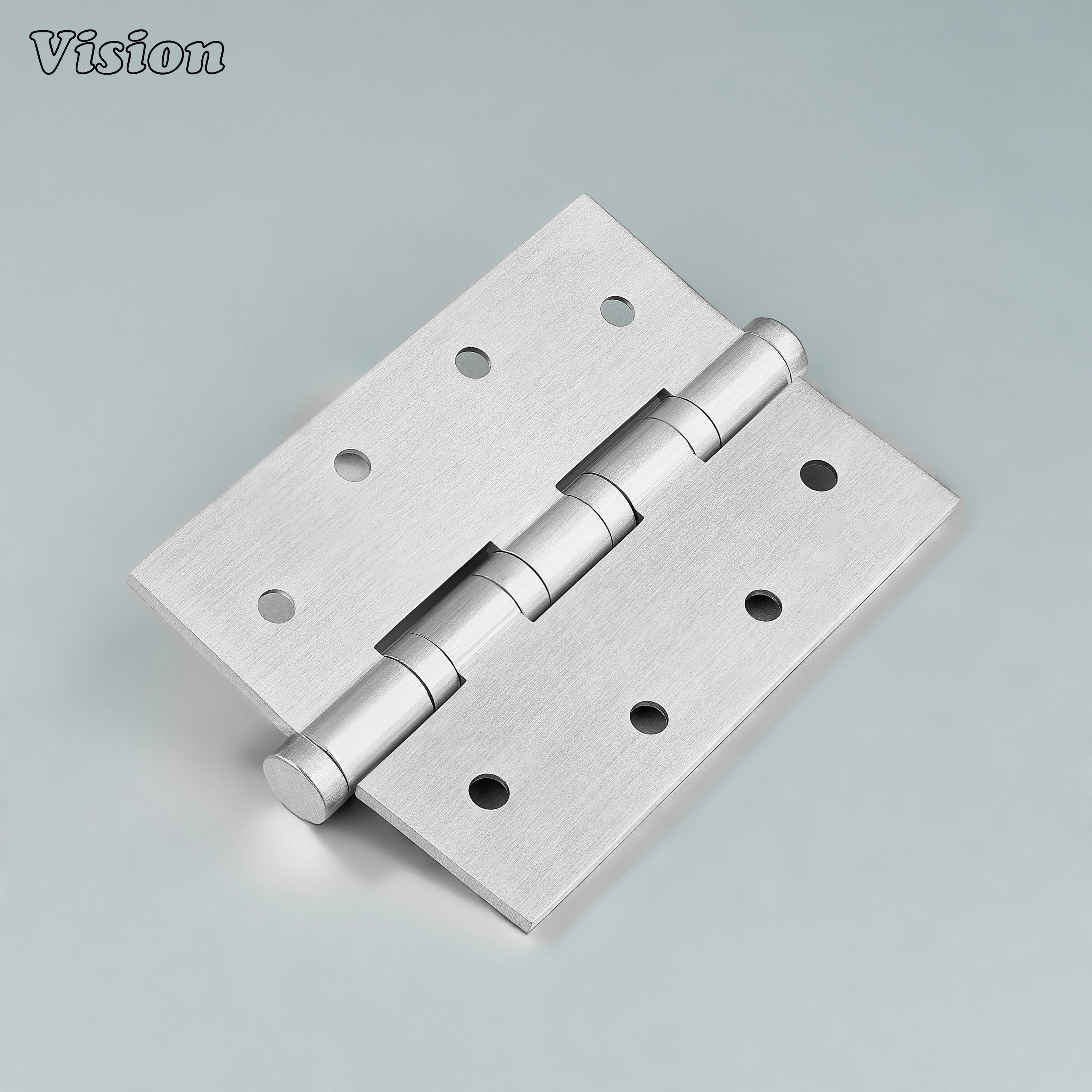 Silver solid brass door hinge with smooth bearing action for door hardware