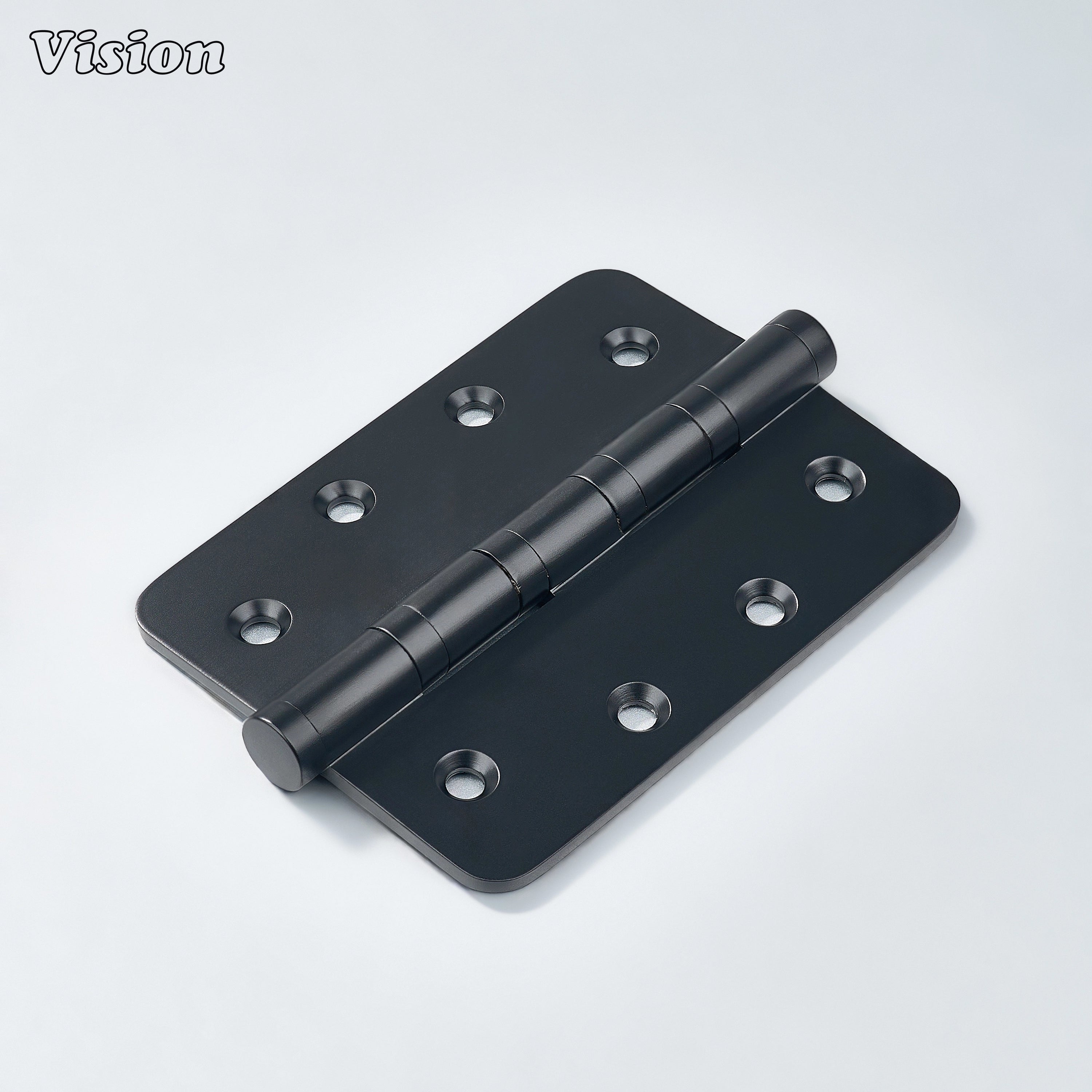 Plain rounded Black brass door hinge with bearing barrel for cabinet doors