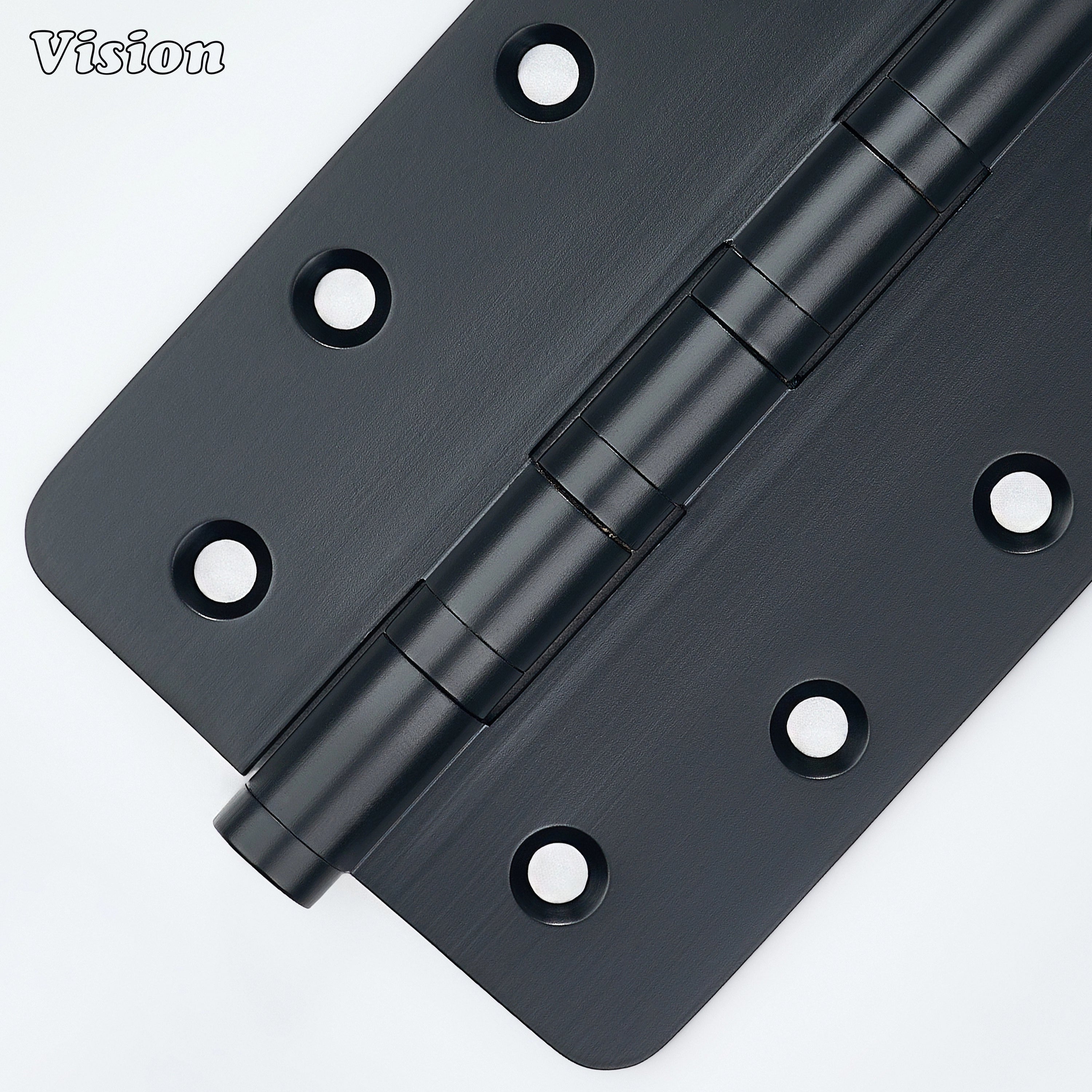 Rounded profile Black brass door hinge designed for furniture doors