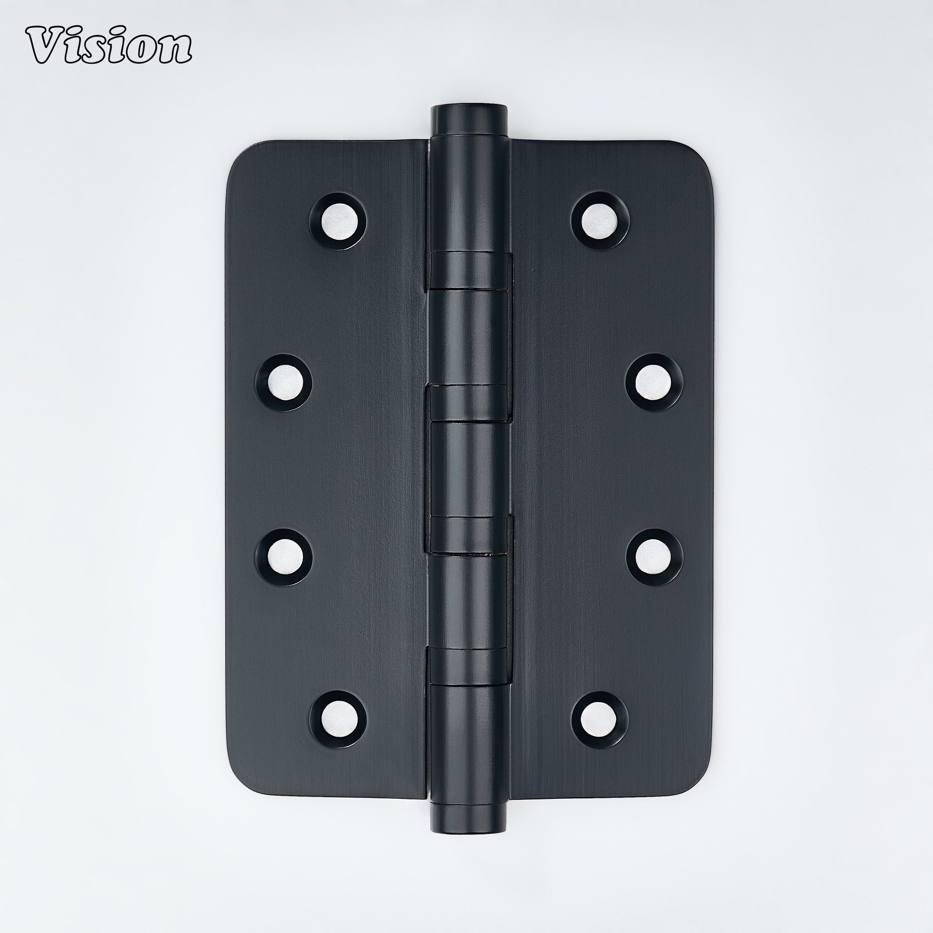 Plain Black brass door hinge with smooth bearing barrel for cupboards