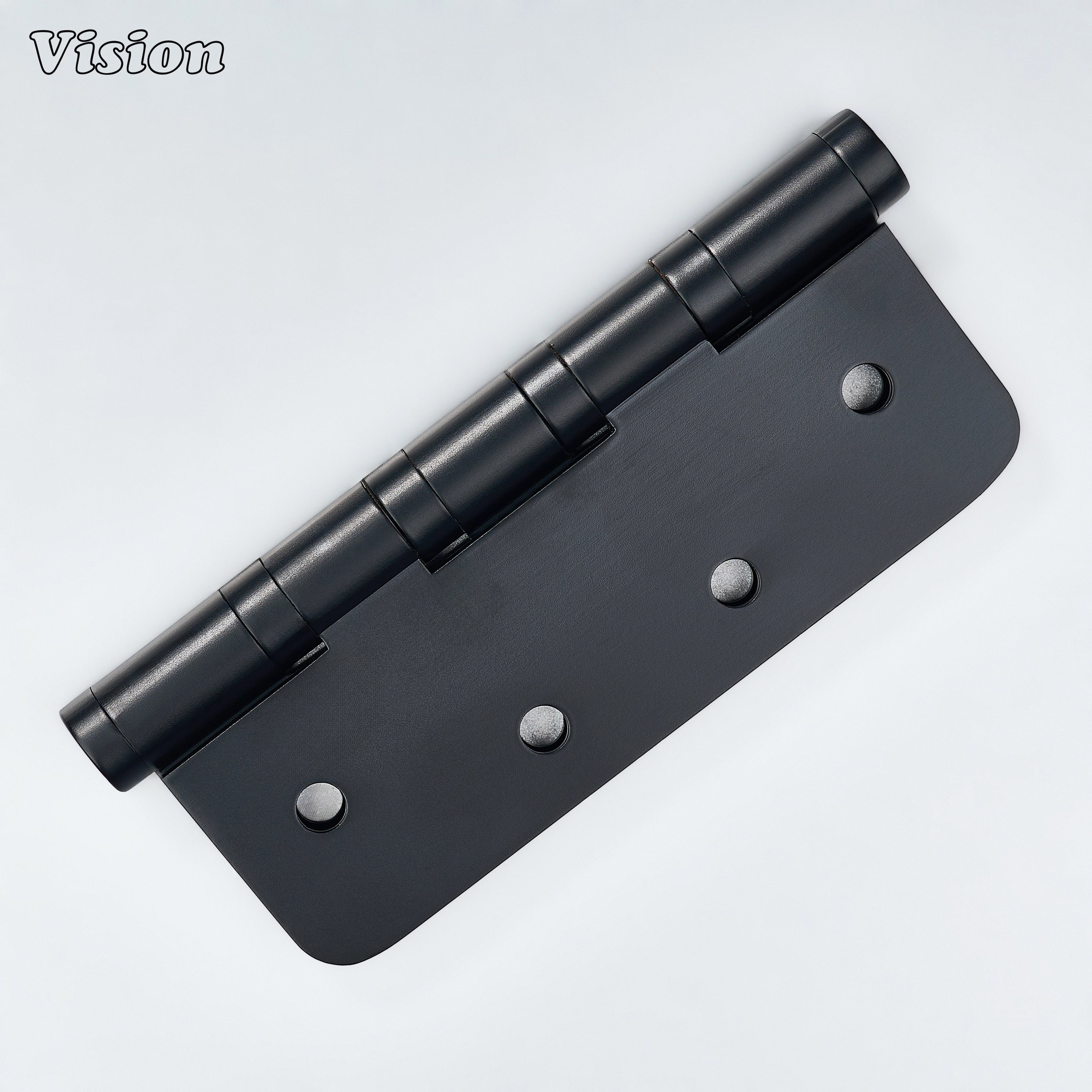 Rounded corner Black brass door hinge for modern furniture applications