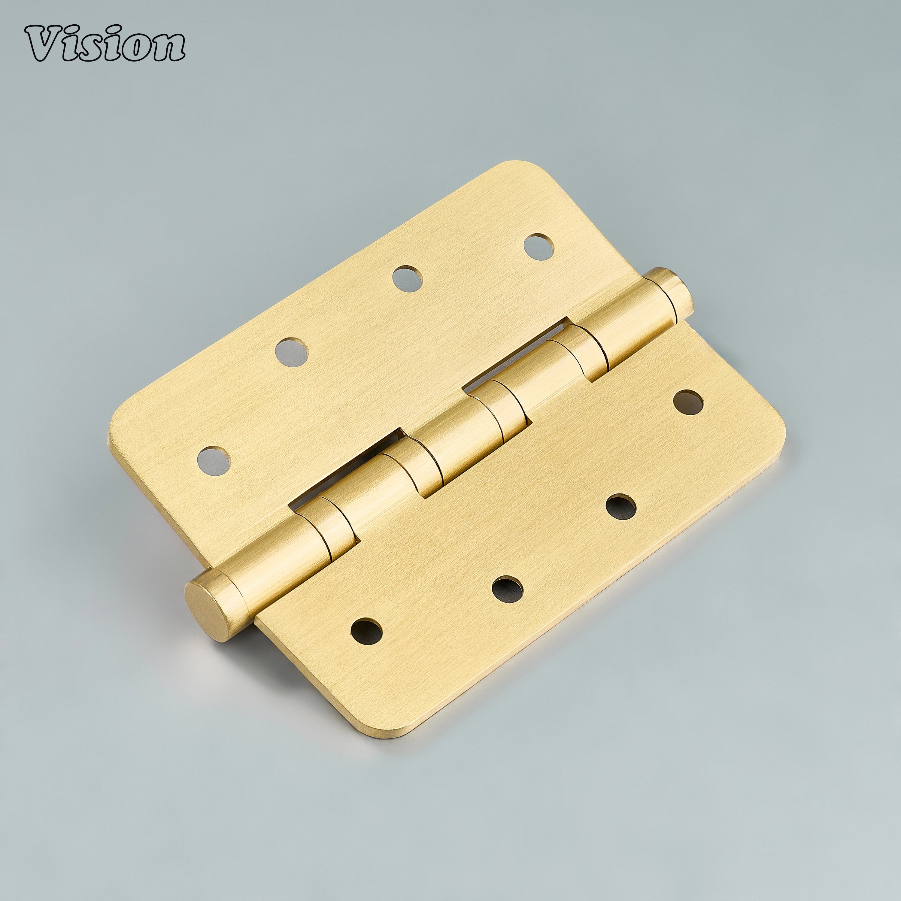 Rounded Gold brass door hinge with solid brass build for storage furniture