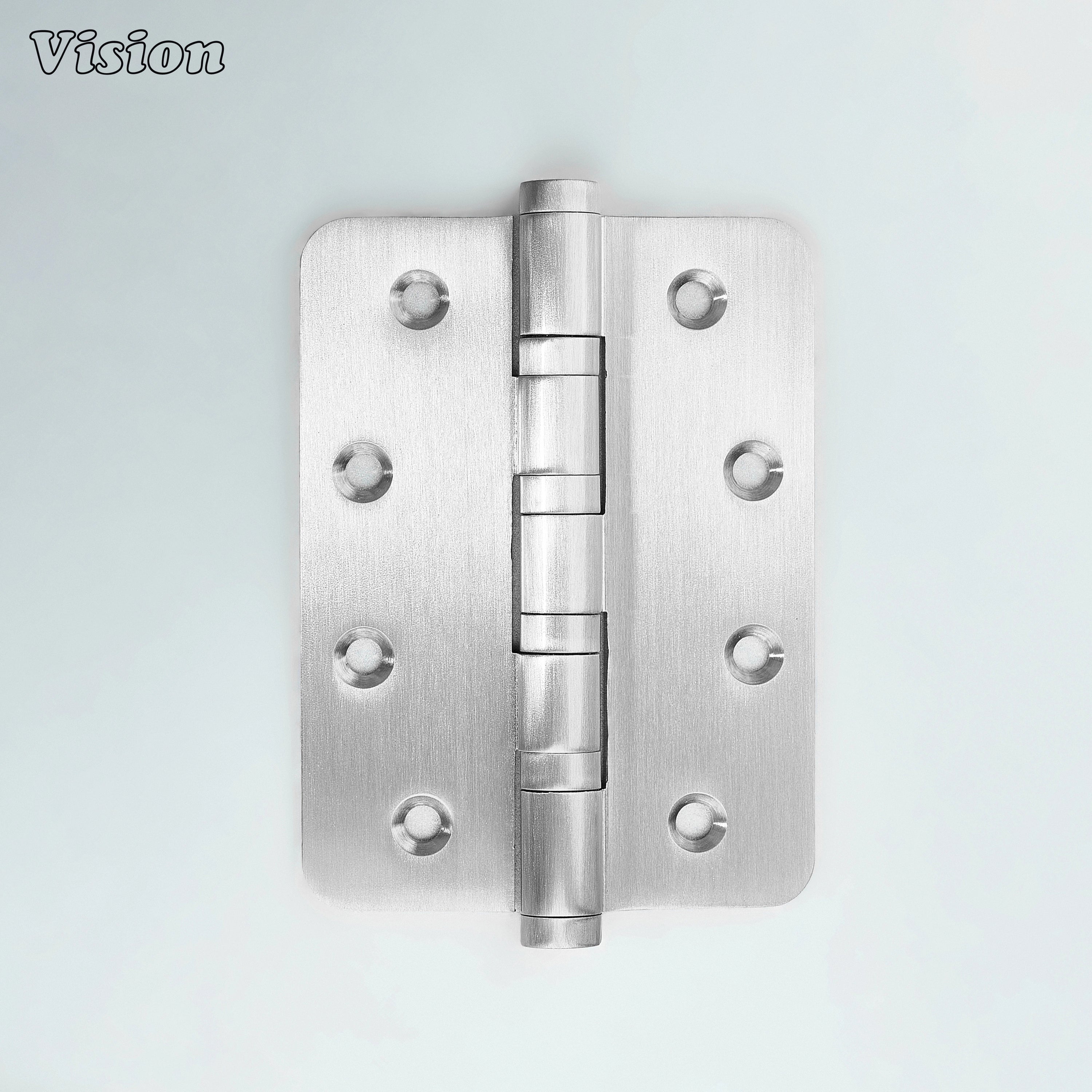 Rounded profile Silver brass door hinge designed for furniture doors