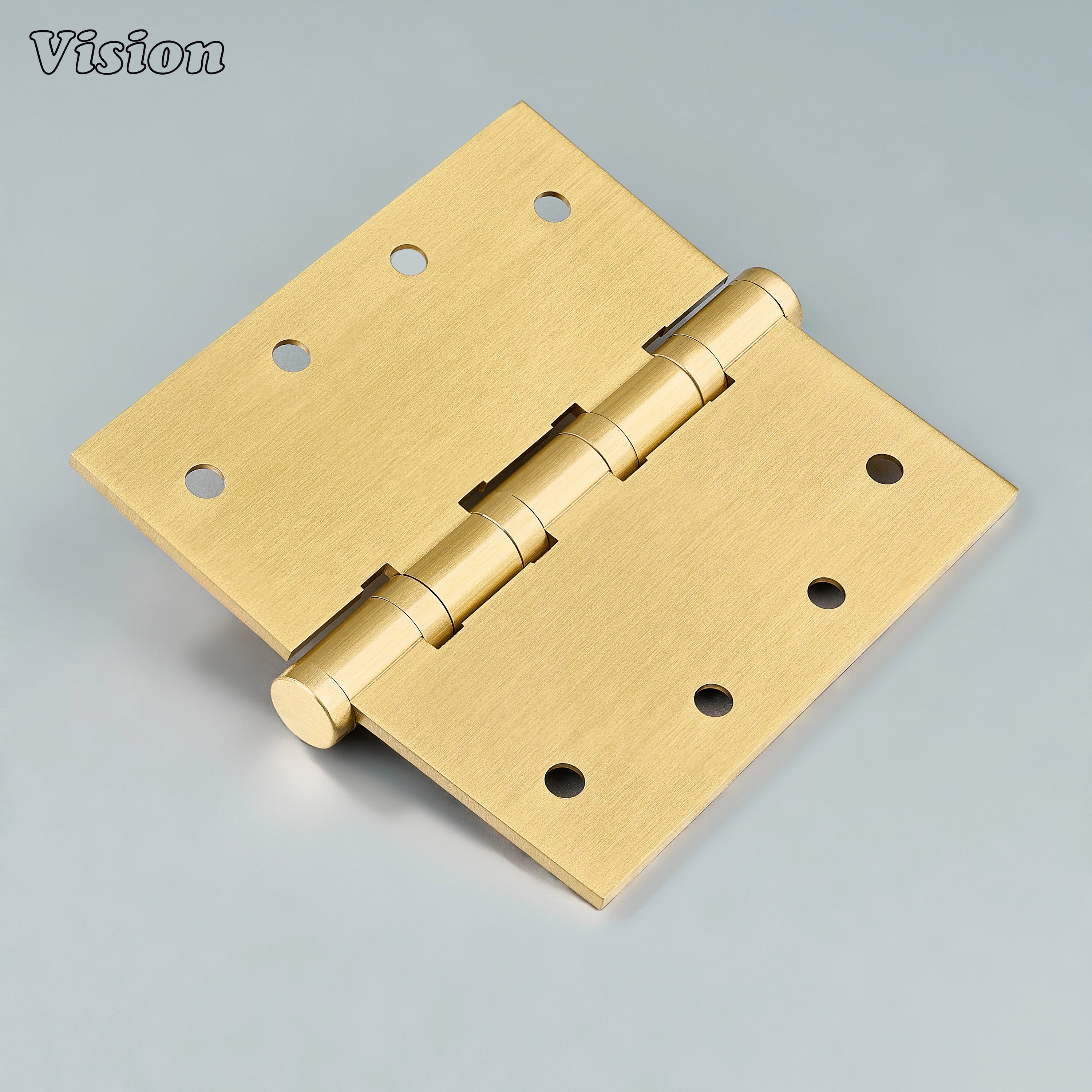 Plain Gold brass door hinge with square corners for modern interior door hardware