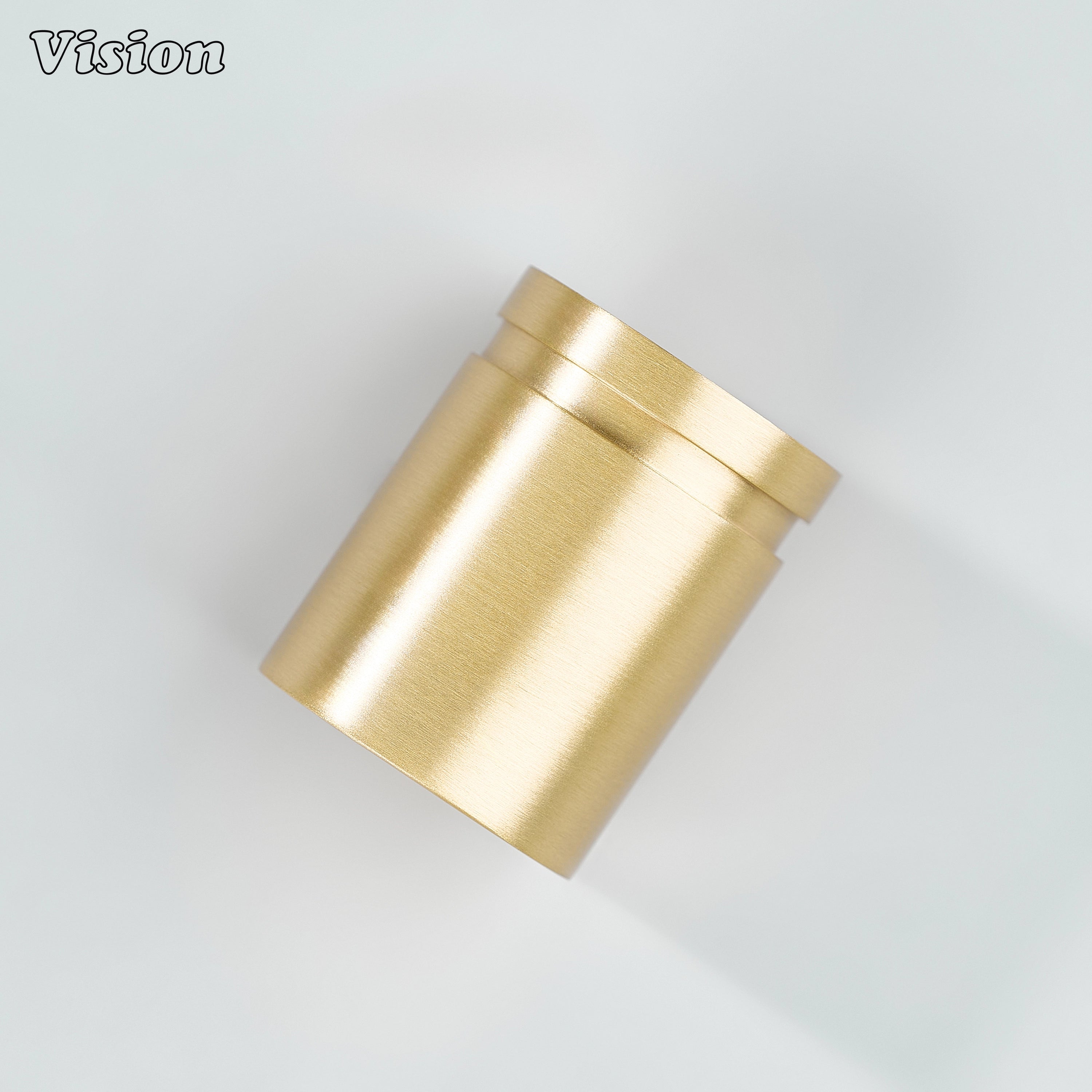 Gold plain cabinet knob with smooth cylindrical profile for bedroom wardrobes