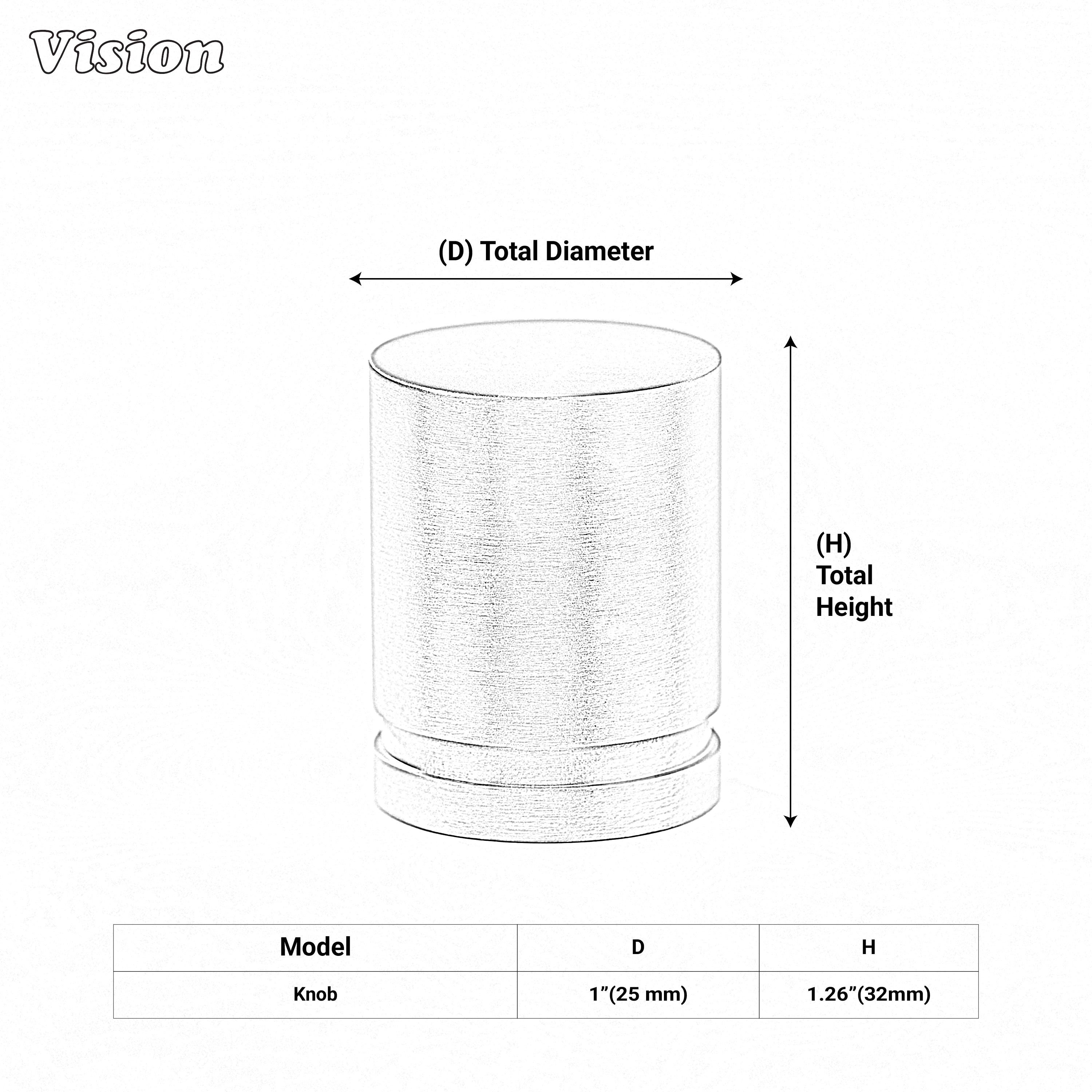 Gold solid brass cylinder cabinet knob with clean profile for custom kitchen cabinetry