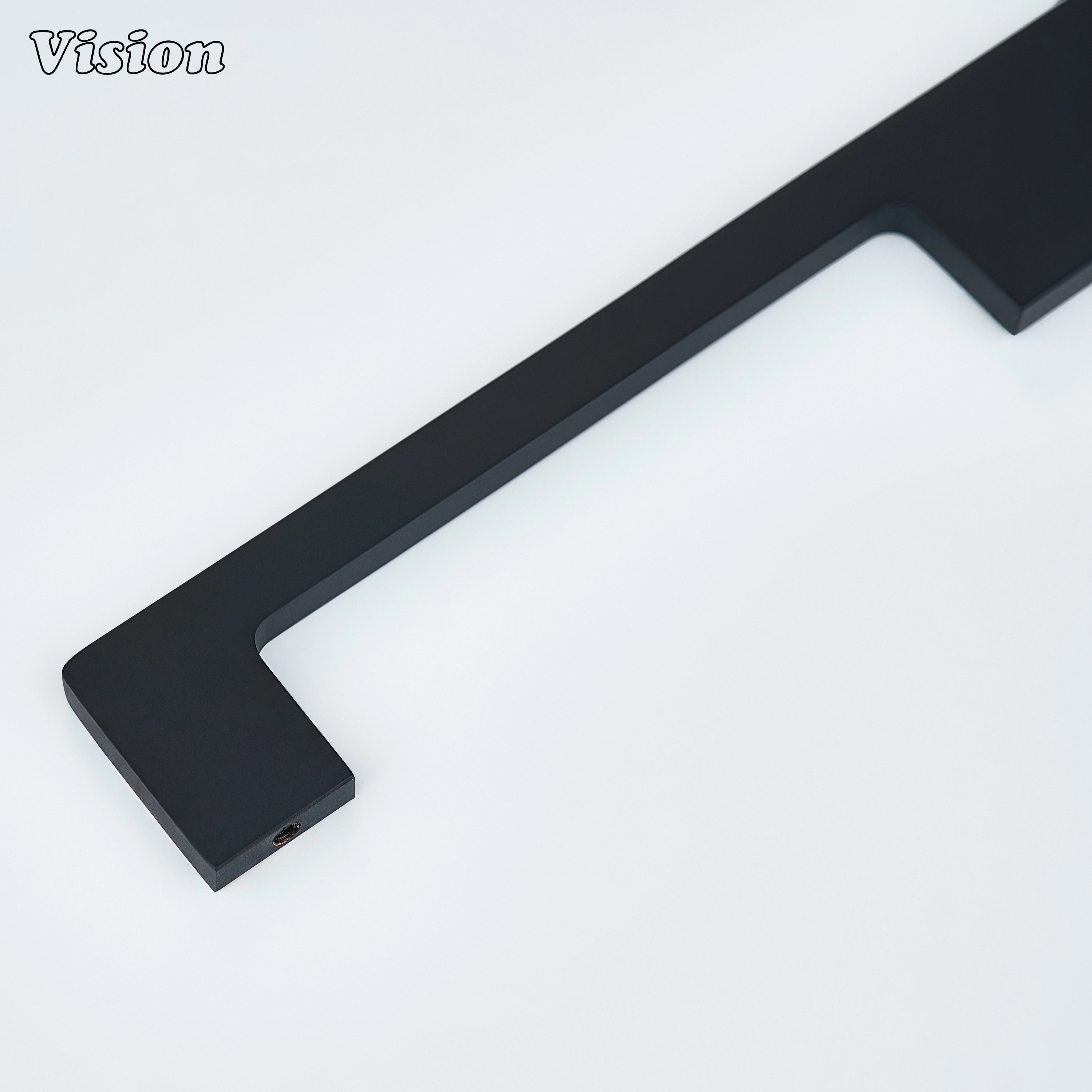 Modern Black cabinet handle with flat bar form for cabinet doors