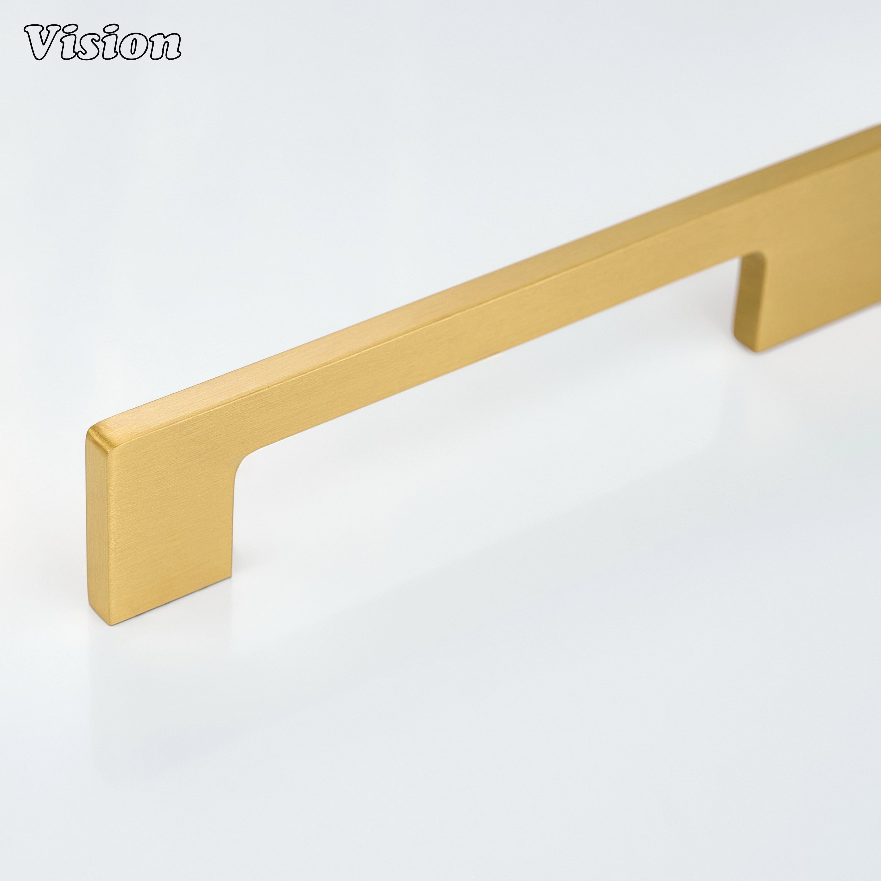 Gold slimline cabinet handle with plain profile bar design for kitchen cabinets
