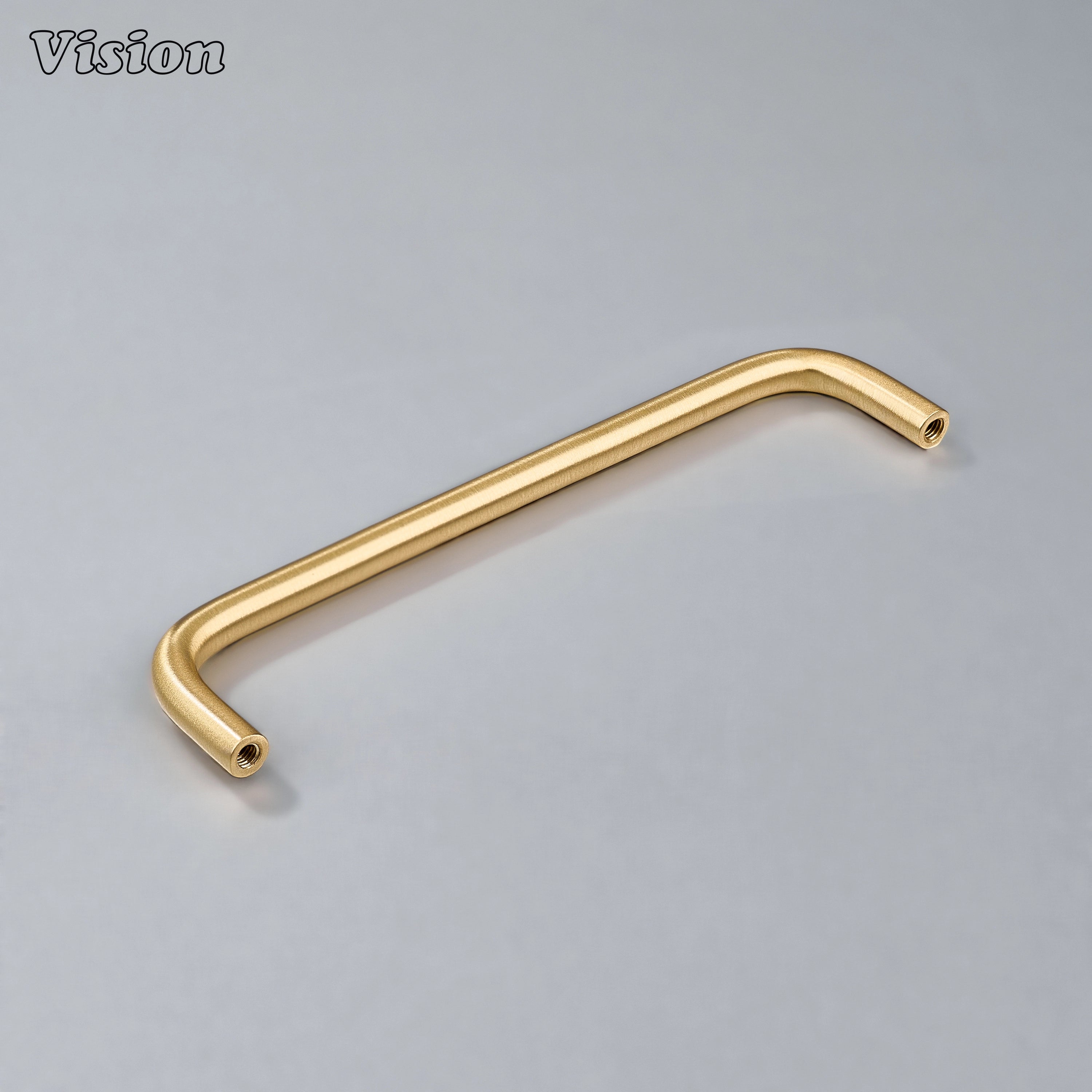 Gold solid brass cabinet handle with plain finish for office furniture drawers.
