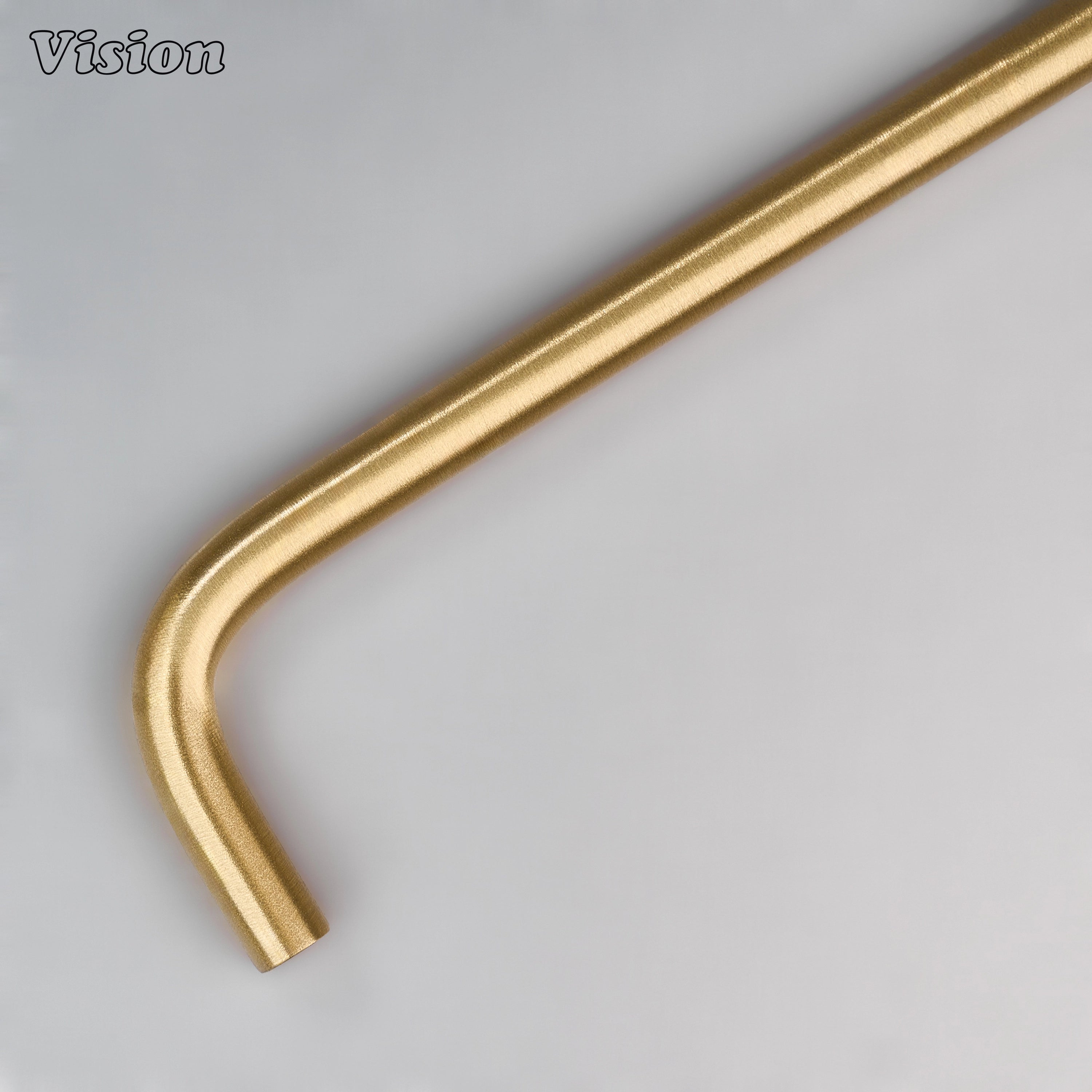 Gold solid brass cabinet handle with plain finish for office furniture drawers.