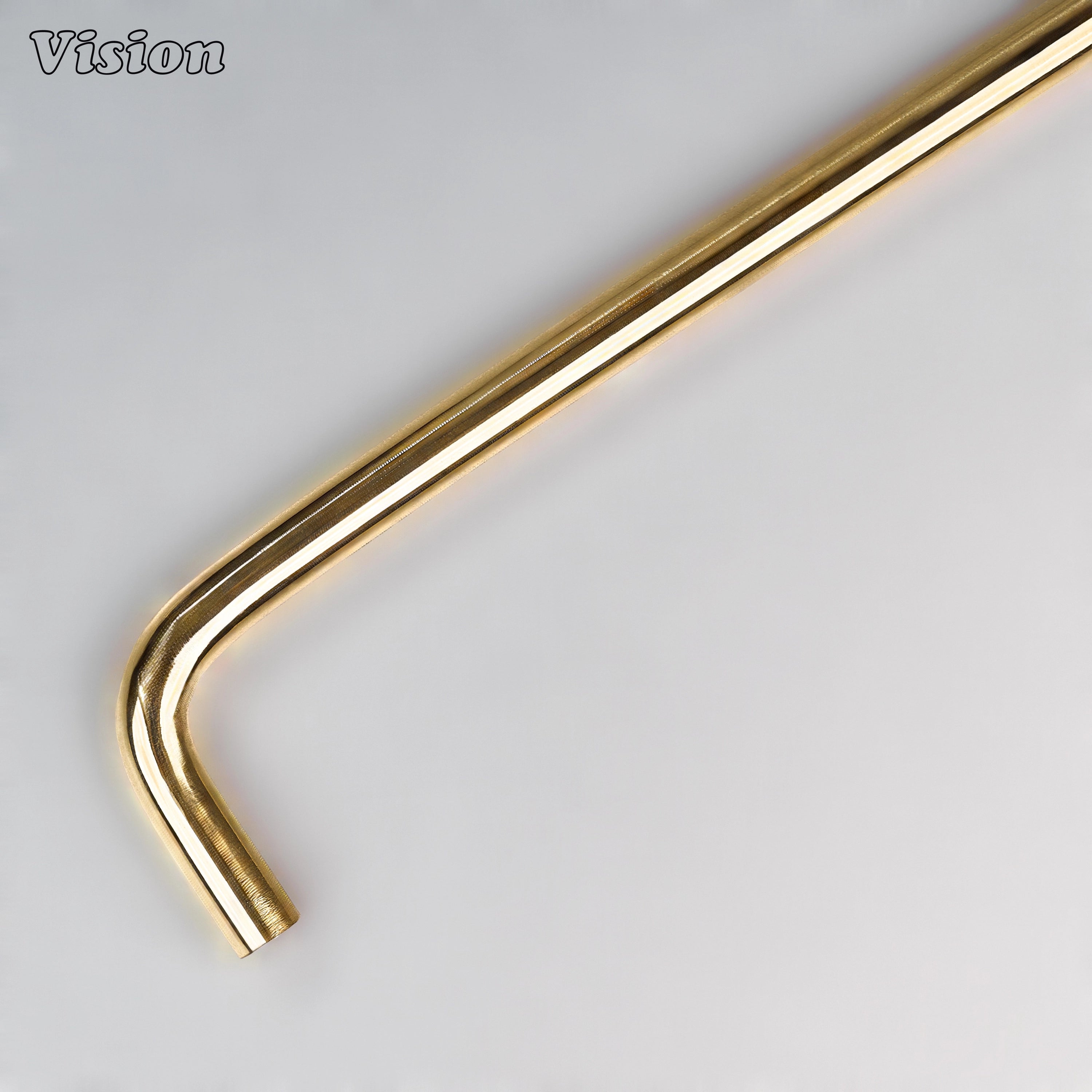 Polished Brass (Lacquered) solid brass cabinet handle with plain finish for office furniture drawers.