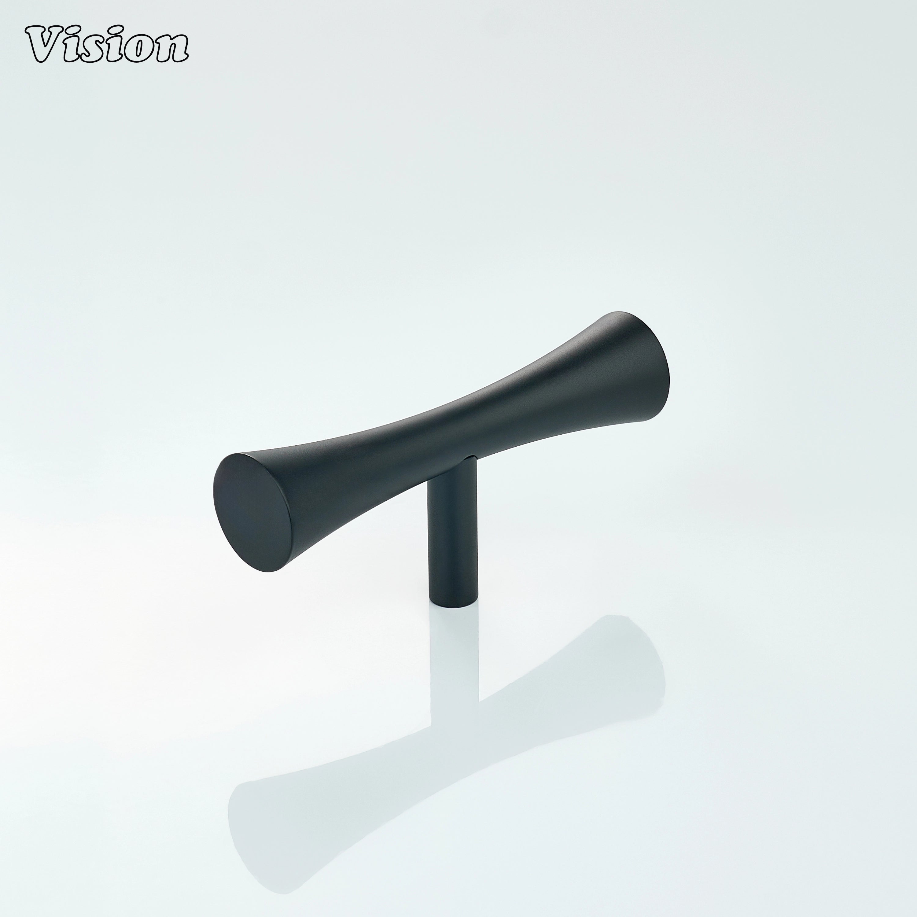 Black cabinet t-knob plain curved bar design for kitchen cabinets