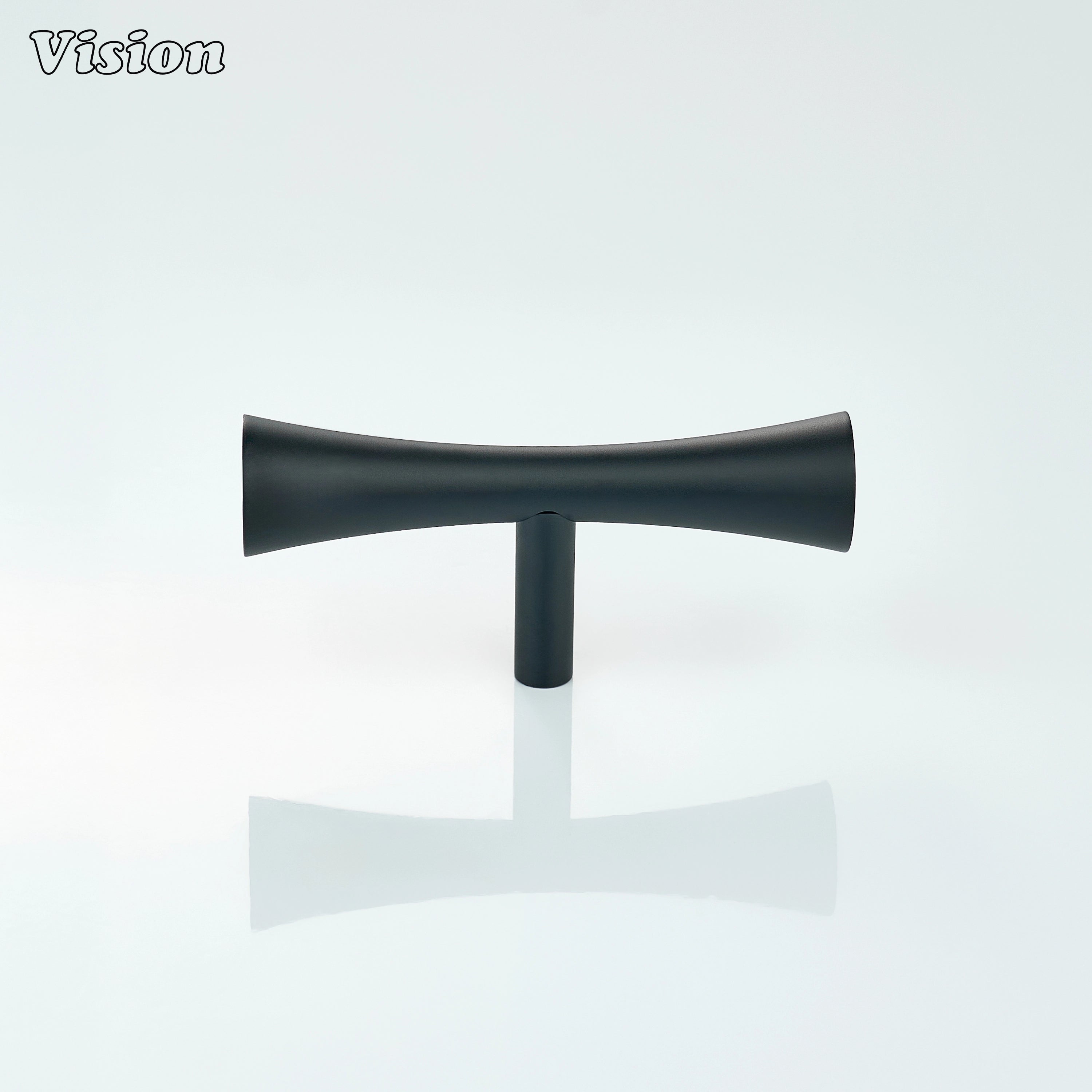 Black t-knob curved smooth finish for furniture applications