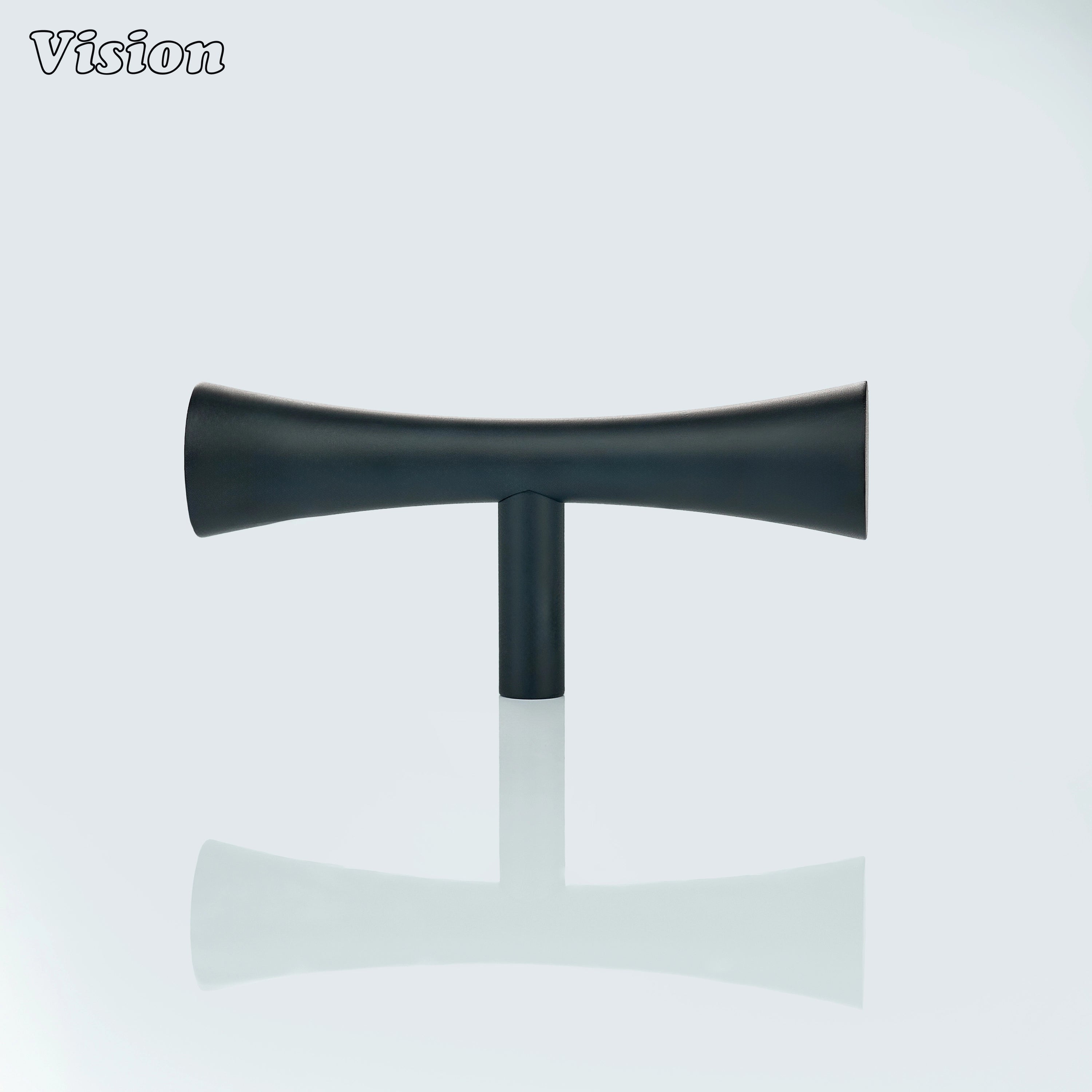 Black cabinet t-knob flared ends for furniture drawers