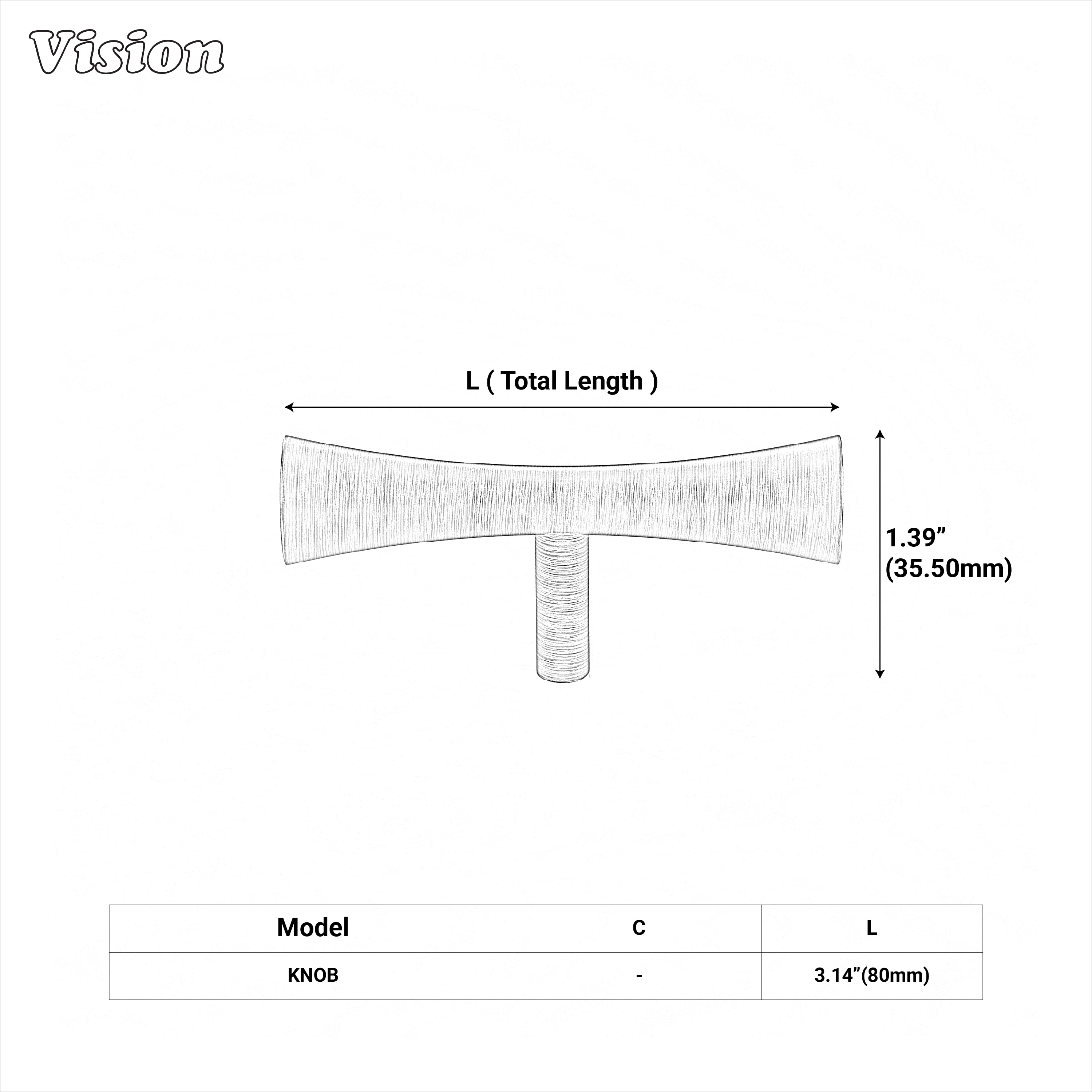 Black cabinet t-knob plain curved bar design sketch for reference