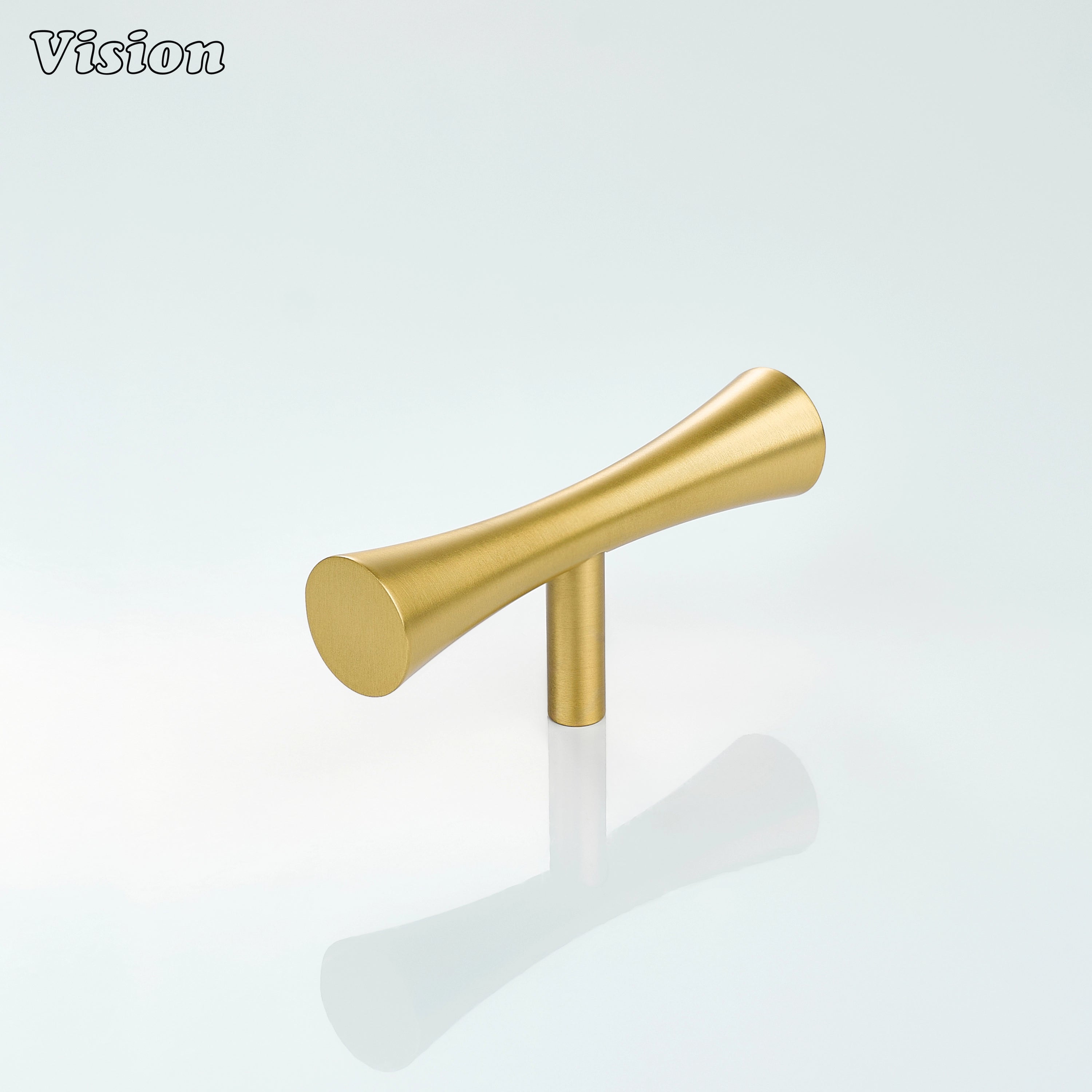 Gold cabinet t-knob plain curved bar design for kitchen cabinets and drawers
