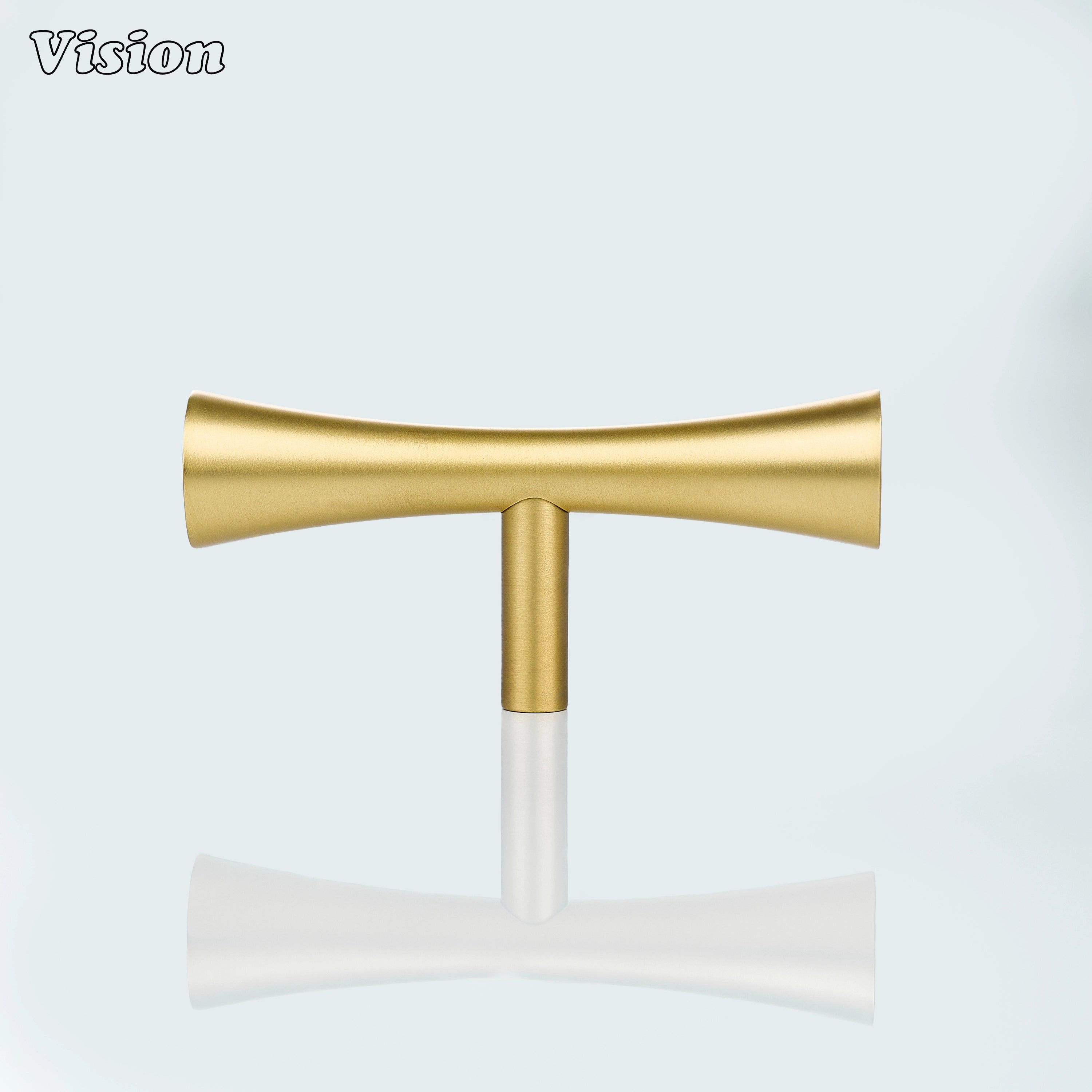 Gold cabinet t-knob smooth hourglass bar for wardrobes and cabinet doors