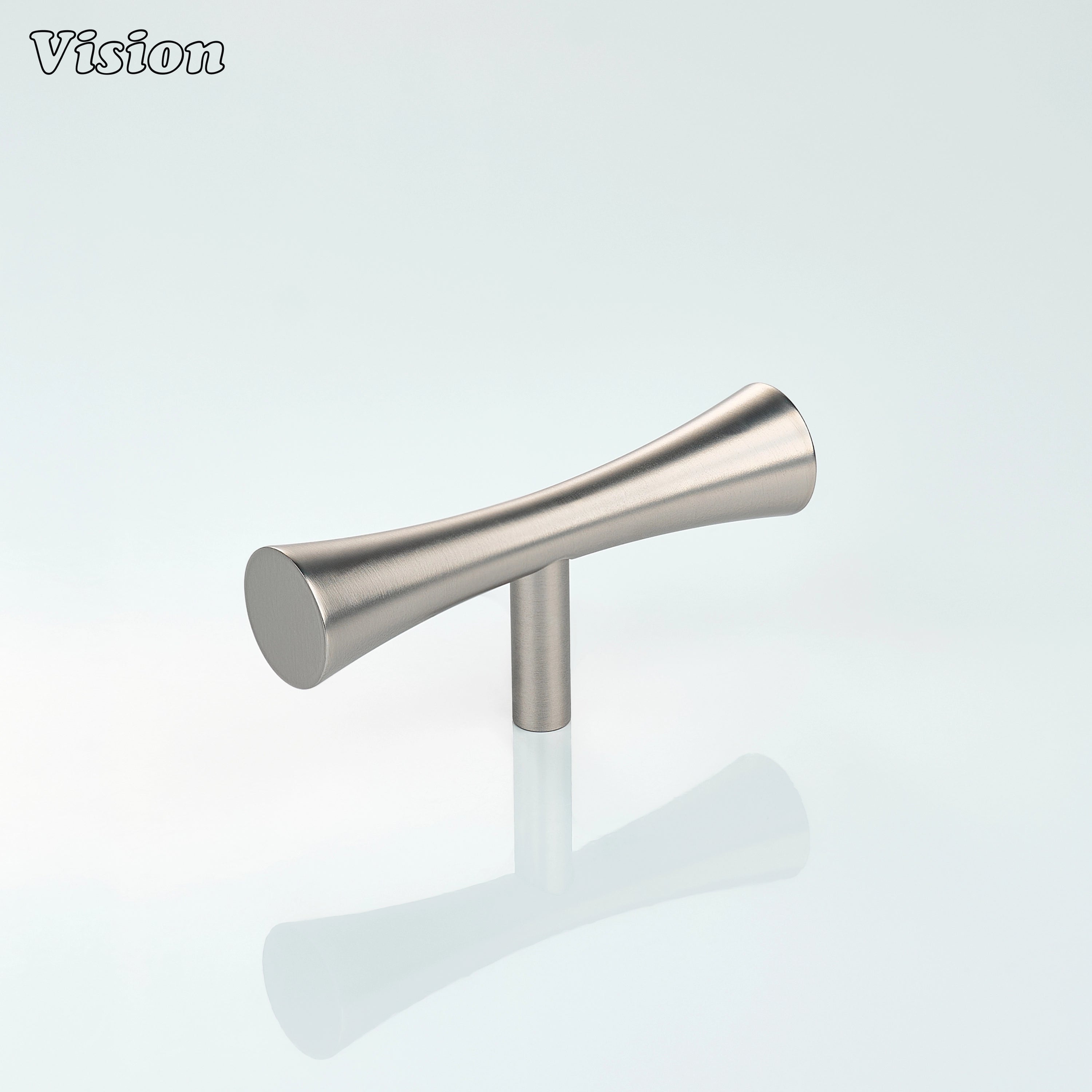 Silver cabinet t-knob plain curved bar design for kitchen cabinets