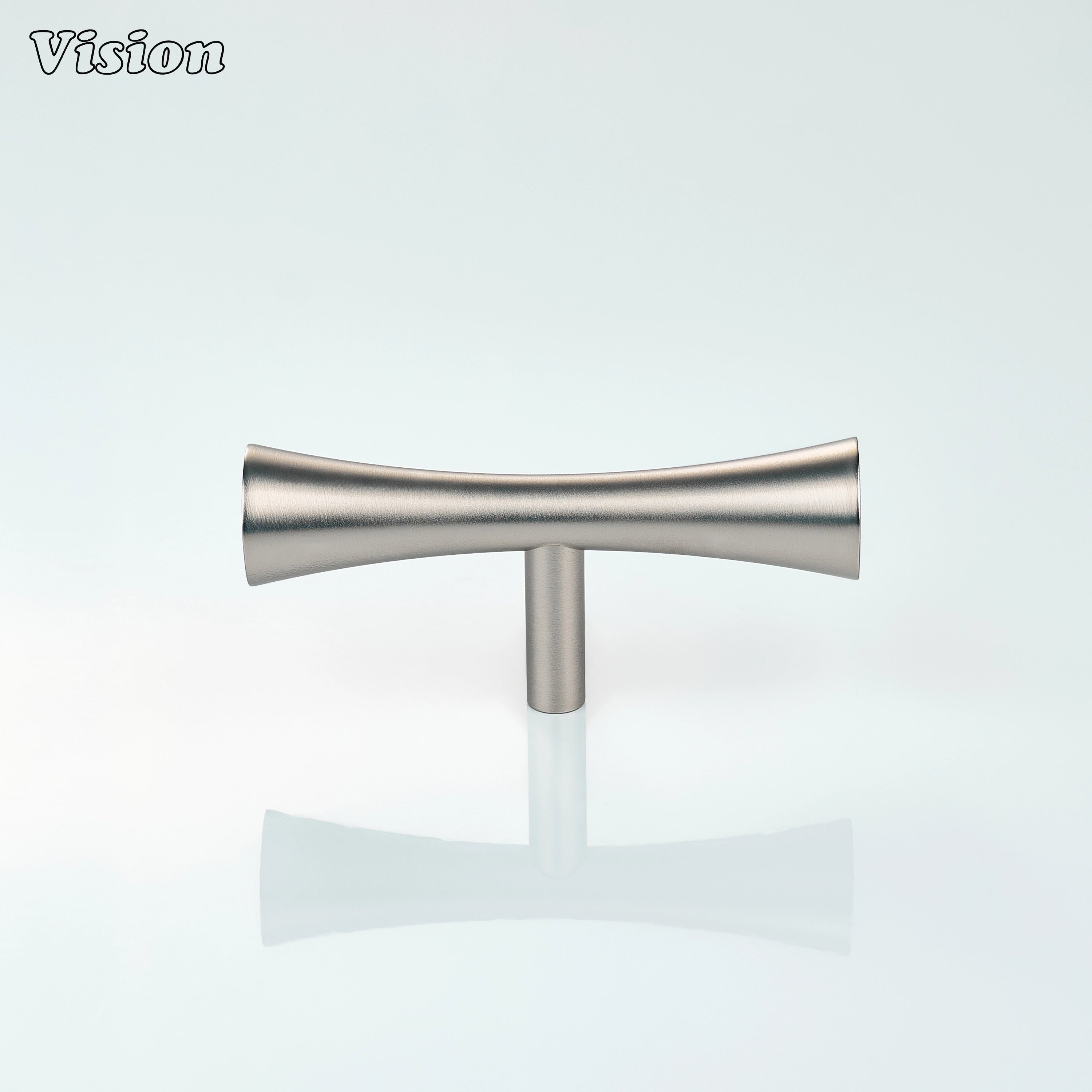 Silver t-knob curved smooth finish for cupboard cabinets