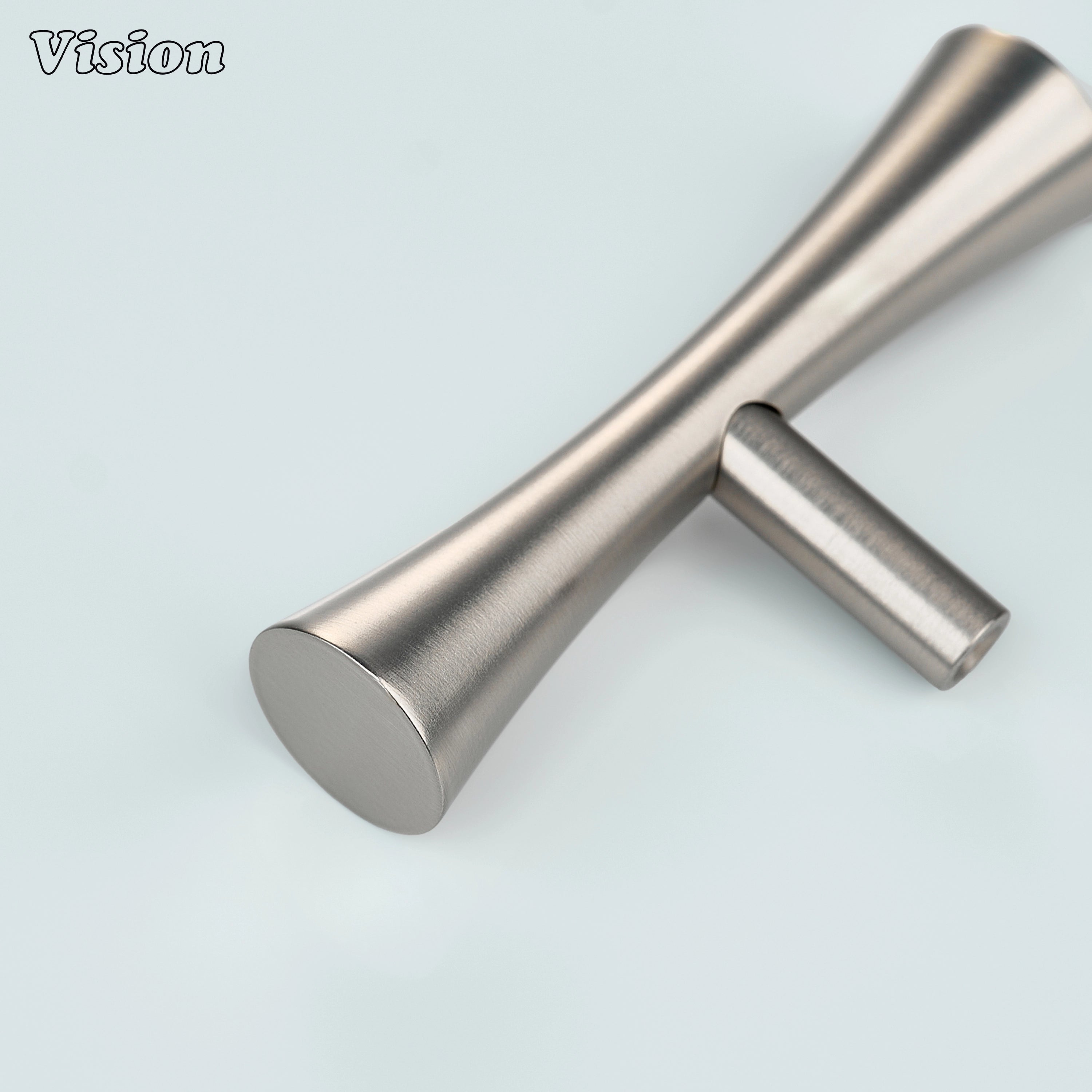 Silver brass cabinet knob curved handle for kitchen storage
