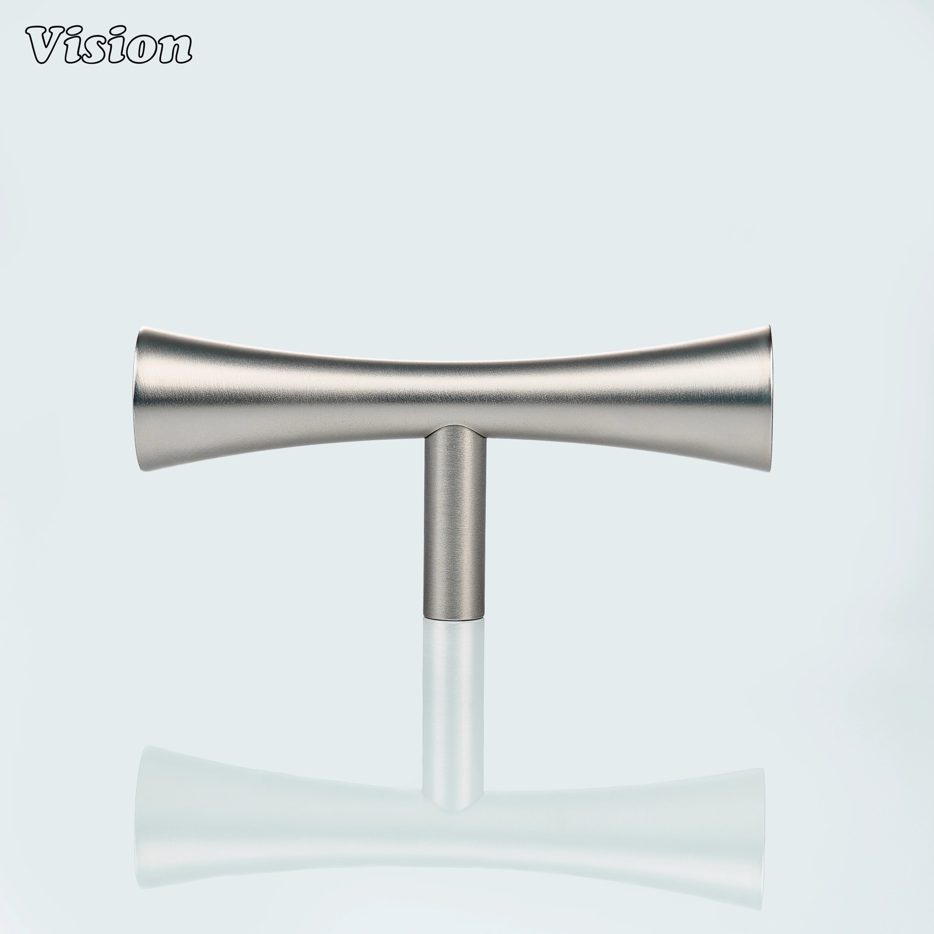 Silver cabinet t-knob flared edge bar for cabinet doors