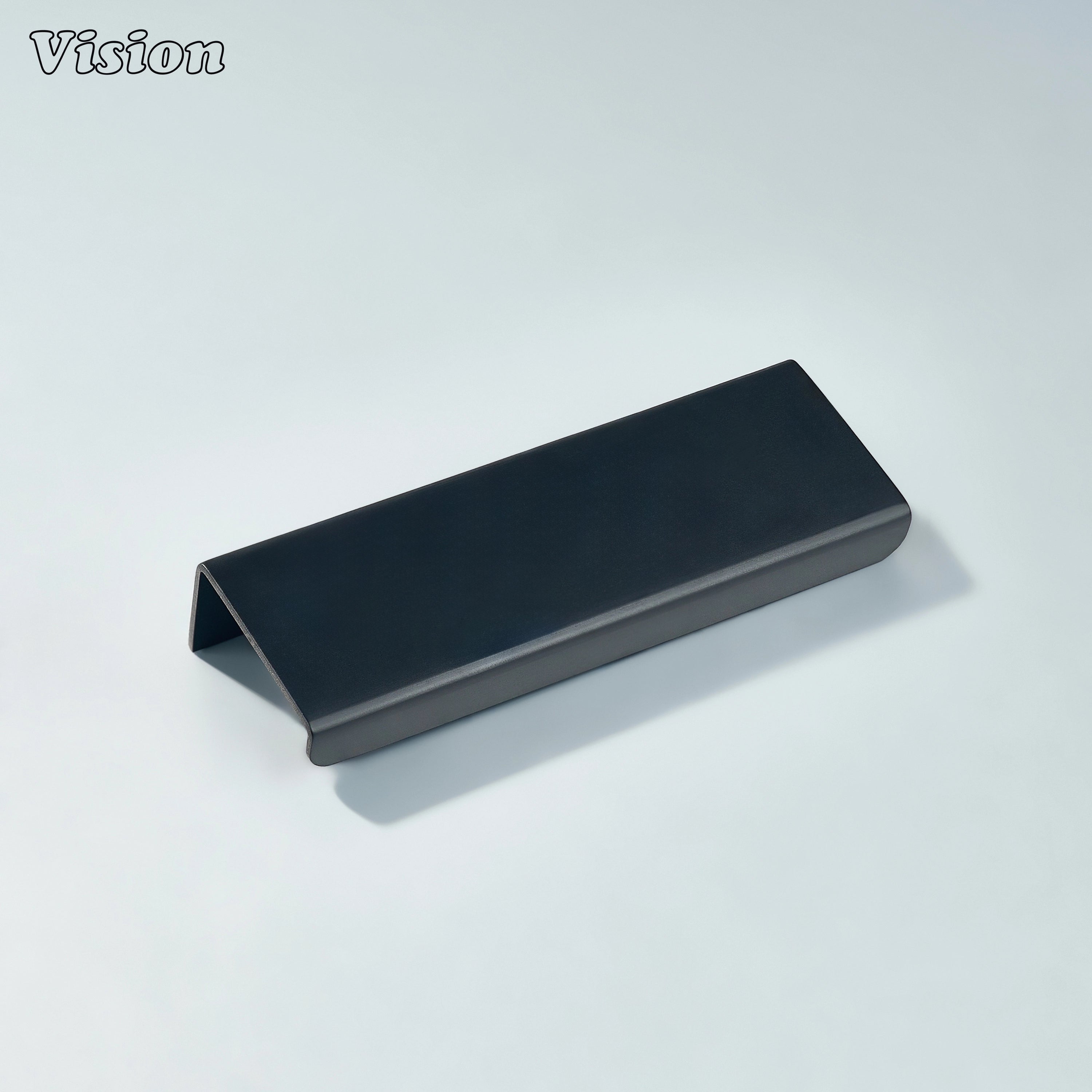 Linear plain Black cabinet handle with lip edge form for furniture use