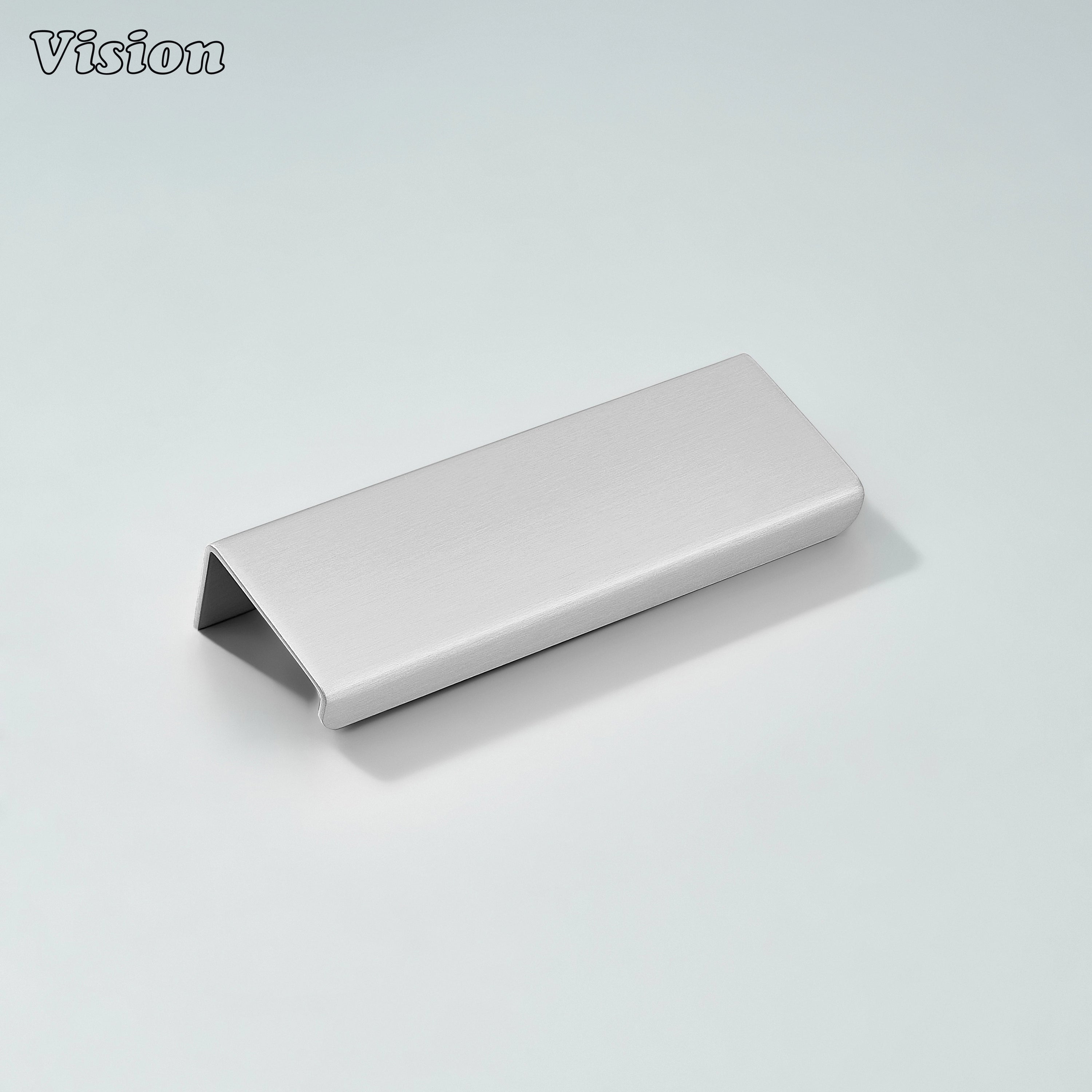 Linear plain Silver cabinet handle with lip edge form for furniture