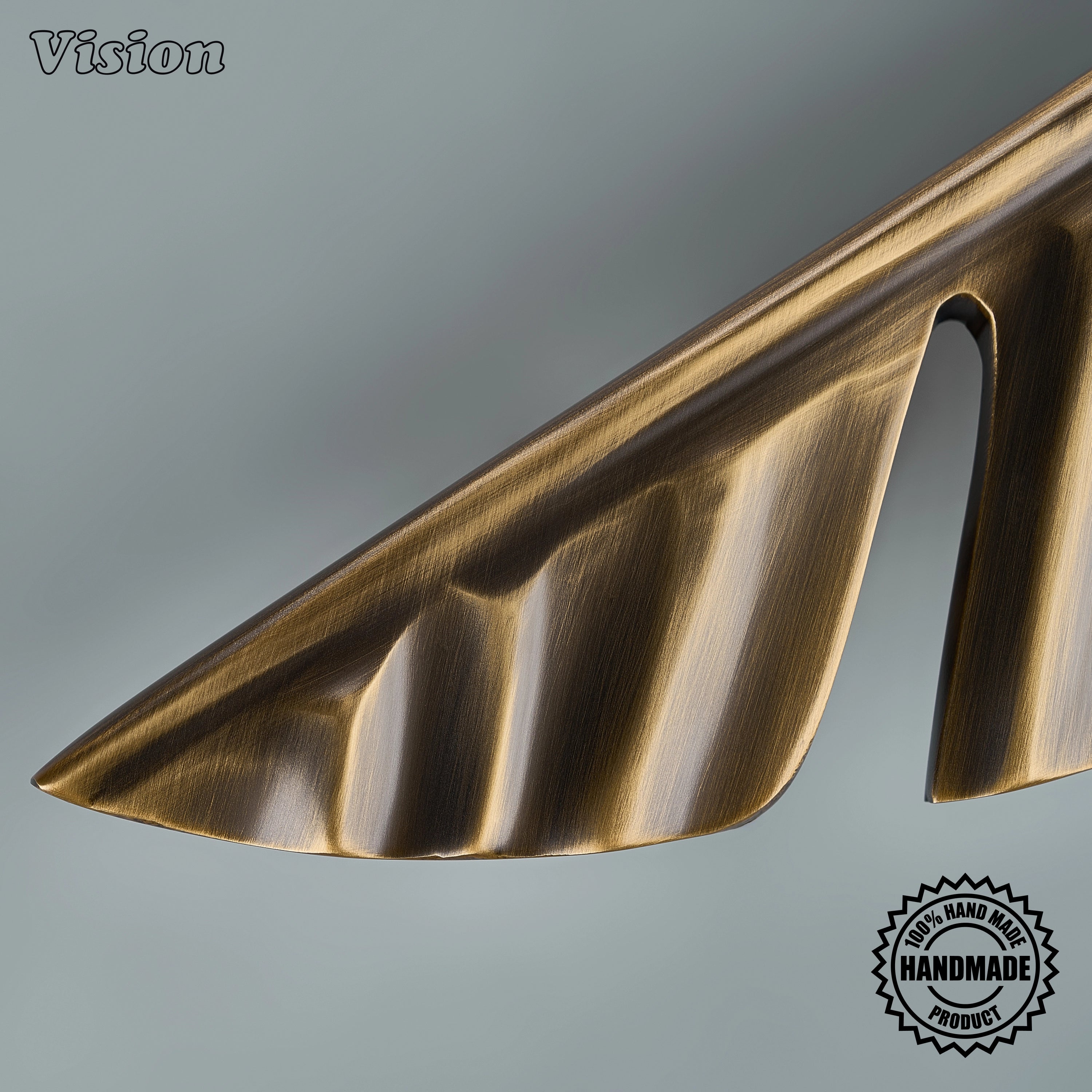 Antique Bronze luxury appliance pull with handcrafted leaf texture for pantry doors.
