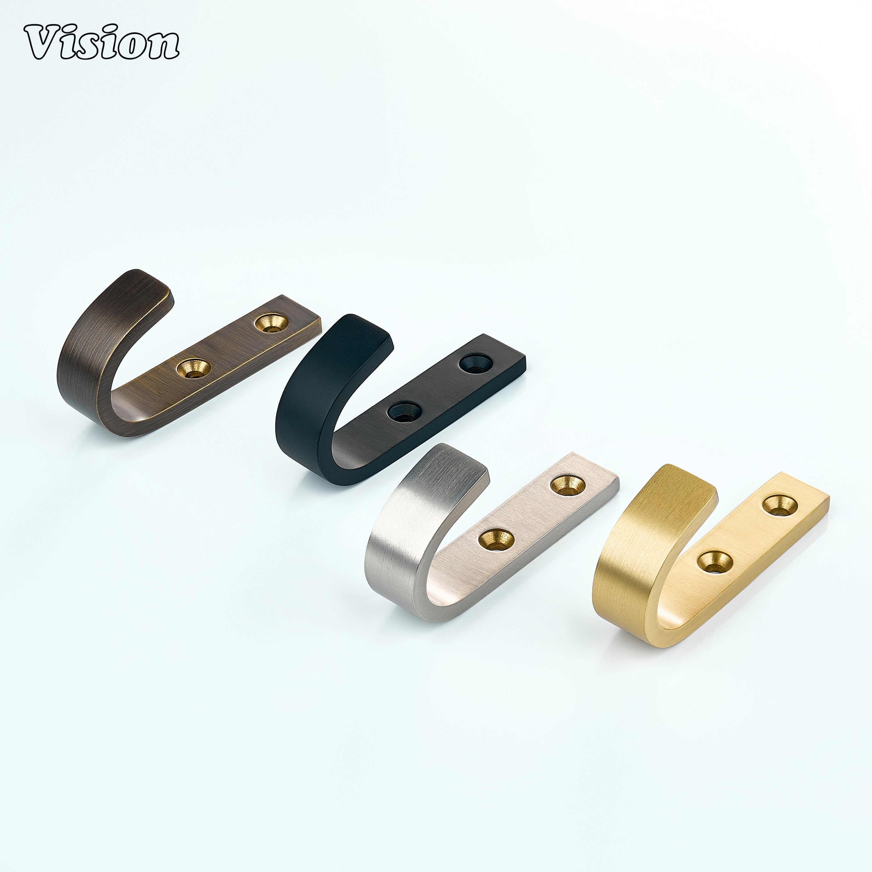 Antique Bronze solid brass wall hook featuring smooth J shape and flat base, wall-mounted towel hook