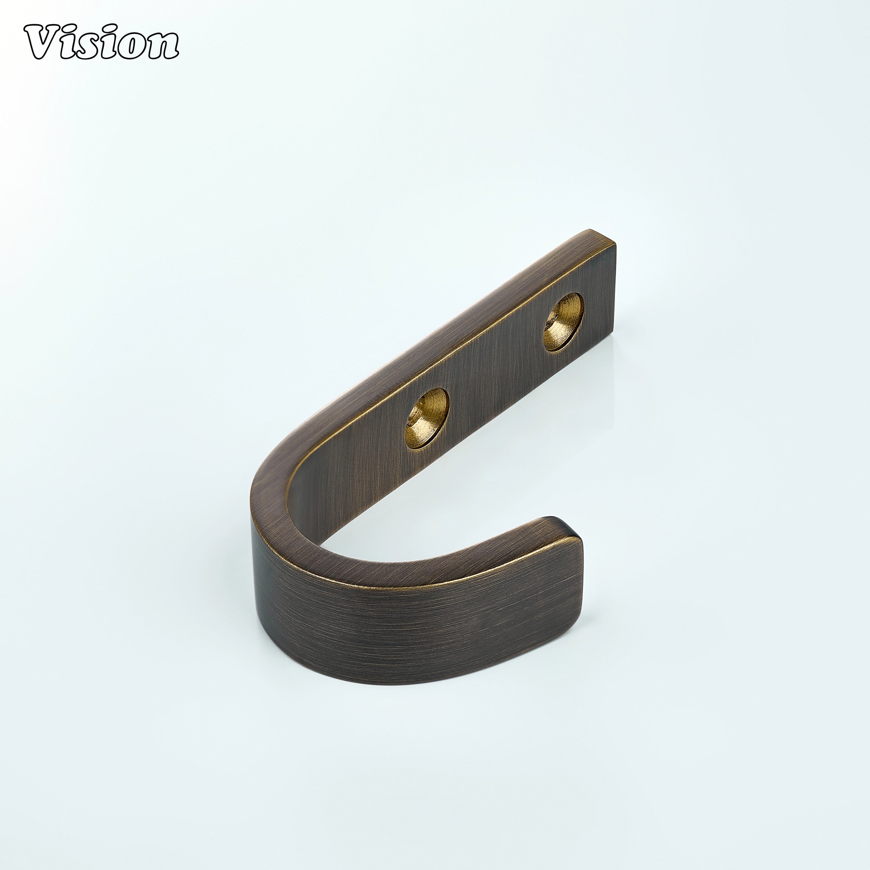 Antique Bronze finish solid brass wall hook with minimal J design, suitable for coats on wall