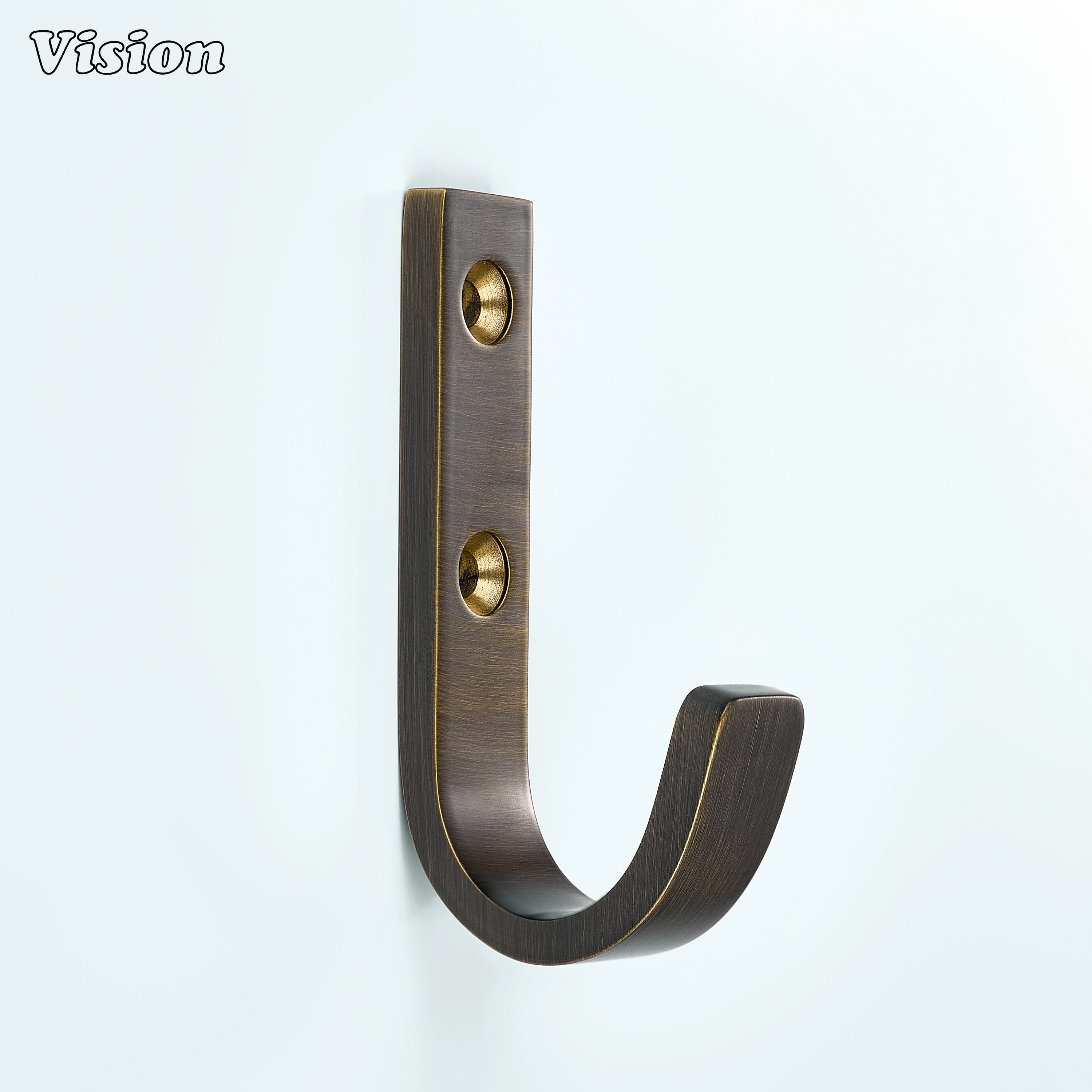 Antique Bronze wall hook made from solid brass with plain curved profile, bathroom wall use